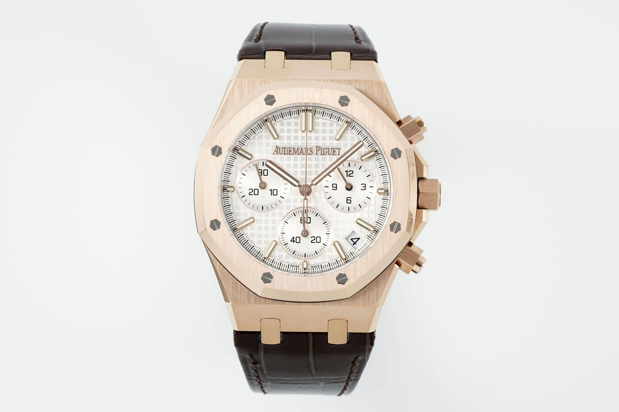 AP Royal Oak Chrono 26240 RG DDF 1:1 Best Edition White Dial on Brown Leather Strap DD4401 Super Clone Weight (SW Dial) 19 b55f492b6fb2ec6 AMO Watch