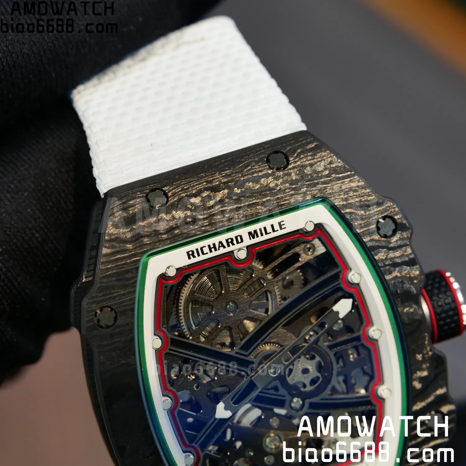 RICHARD MILLE RM67-02 Black NTPT Best Edition Italy Dial on White Nylon strap CRMA7 Clone V9 97 b7dd48990c265a7 阿默表行AmoWatch