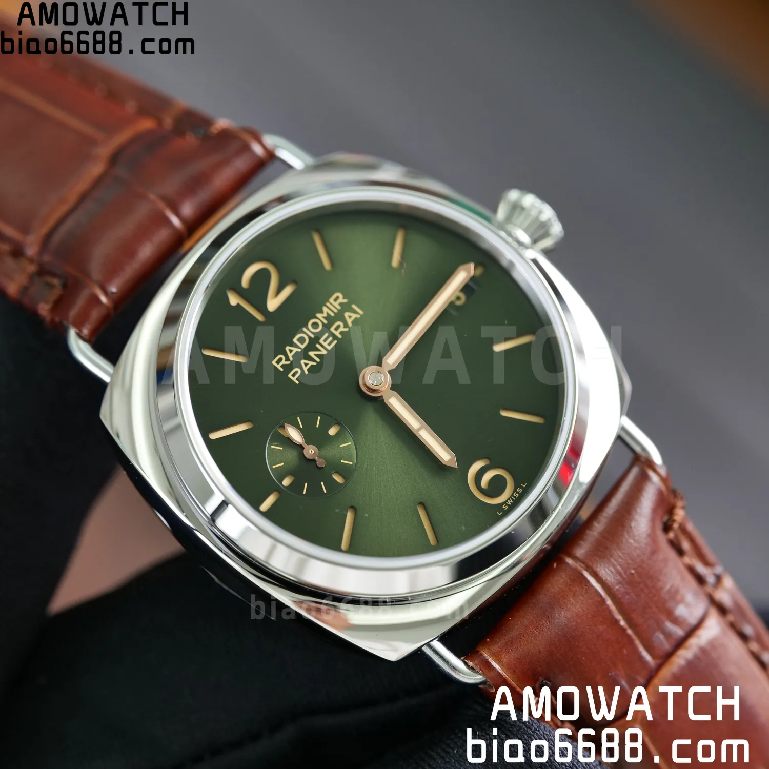 Panerai PAM1386 Y Radiomir TTF 1:1 Best Edition Green Dial on Brown Leather Strap P900 71 b8fbb637394fdc8 AMO Watch