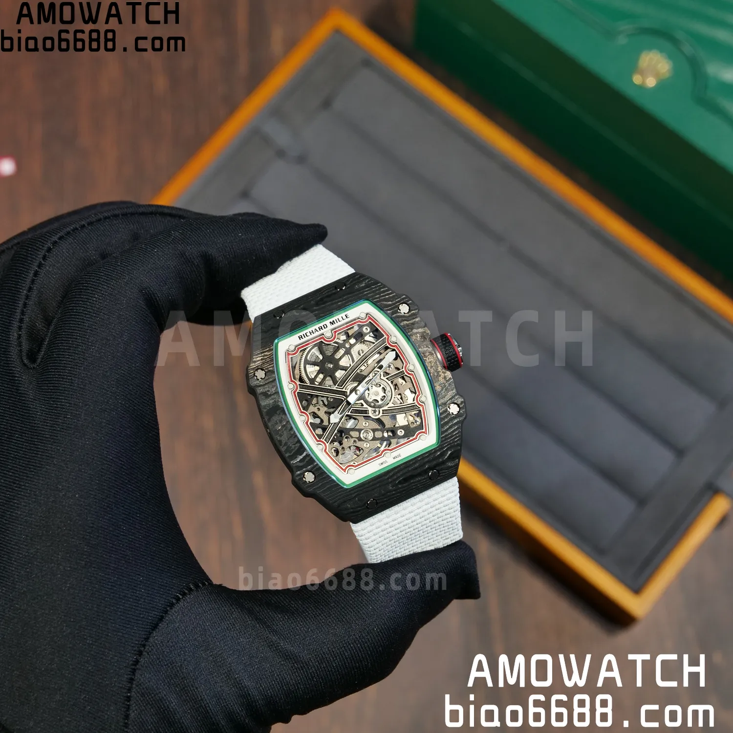 RICHARD MILLE RM67-02 Black NTPT Best Edition Italy Dial on White Nylon strap CRMA7 Clone V9 99 be678bcd7341a16 阿默表行AmoWatch