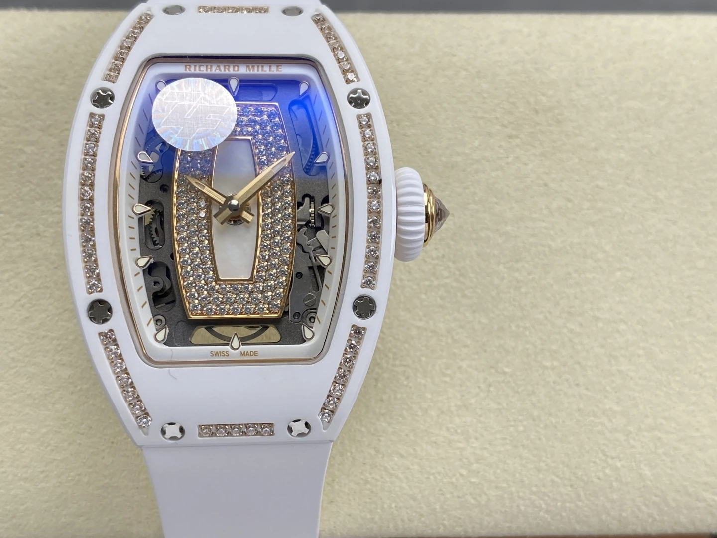 RICHARD MILLE RM07 Ladies White Ceramic Diamonds Bezel ZF 1:1 Best Edition White Dial on White Rubber Strap CRMA2 Clone 23 c0199c1c430c884 1 AMO Watch