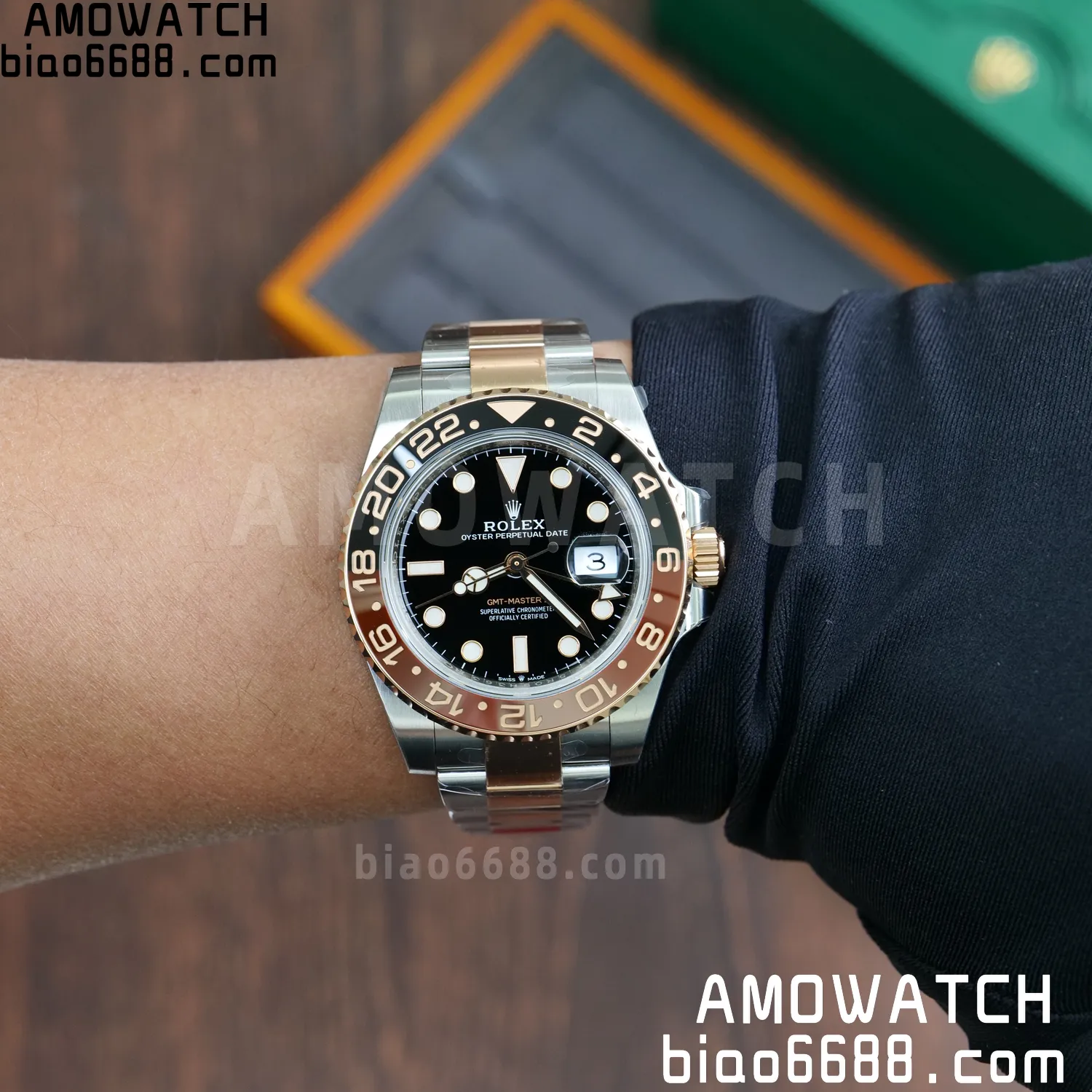 Rolex GMT-Master II 126711 CHNR VSF1:1 Best Edition on Black Dial SS/RG Bracelet Super Clone DD3285 (Weight) 108 c168a2531939c6c AMO Watch