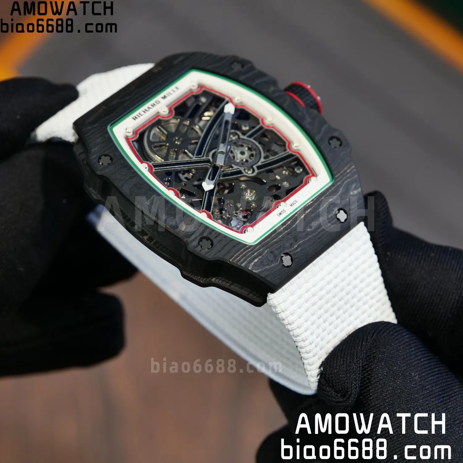 RICHARD MILLE RM67-02 Black NTPT Best Edition Italy Dial on White Nylon strap CRMA7 Clone V9 86 c2aa3d5613a7d25 阿默表行AmoWatch