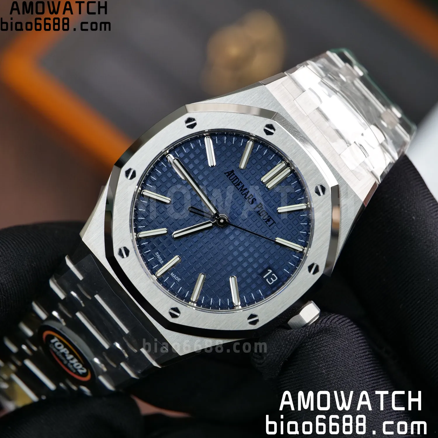 Custom Made AP Royal Oak 15510 SS TOP Factory (SW Factory Blue Dial、 DEEP Crystal、18K solid rotor、Gold-plated screws) 84 c6d1fc47b3cac73 阿默表行AmoWatch