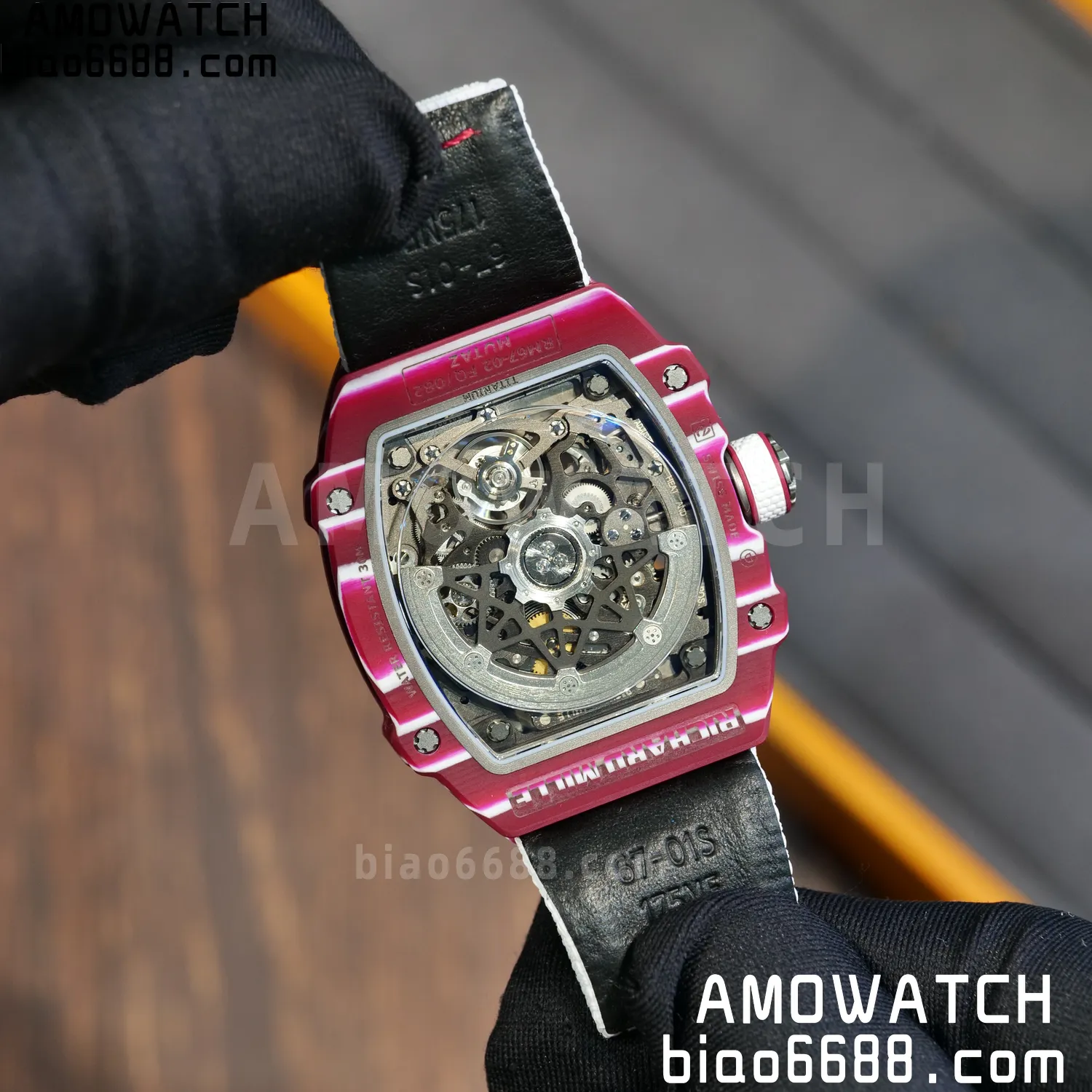 RICHARD MILLE RM67-02 Red NTPT Best Edition Qatar Dial on White Nylon strap CRMA7 Clone V9 79 ca5838fa2c4a8d1 AMO Watch