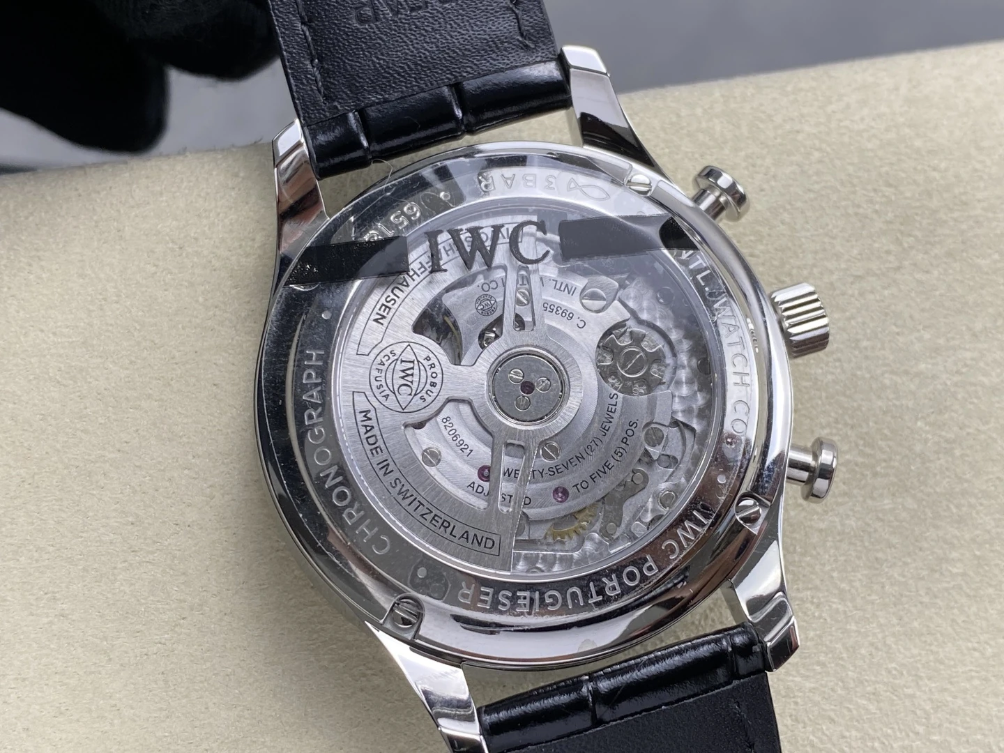 IWC Portuguese Chrono IW371604 SS APSF 1:1 Best Edition White Dial RG Markers on Black Leather Strap SA69385 Super Clone 32 cd3b44bdd672bbe AMO Watch