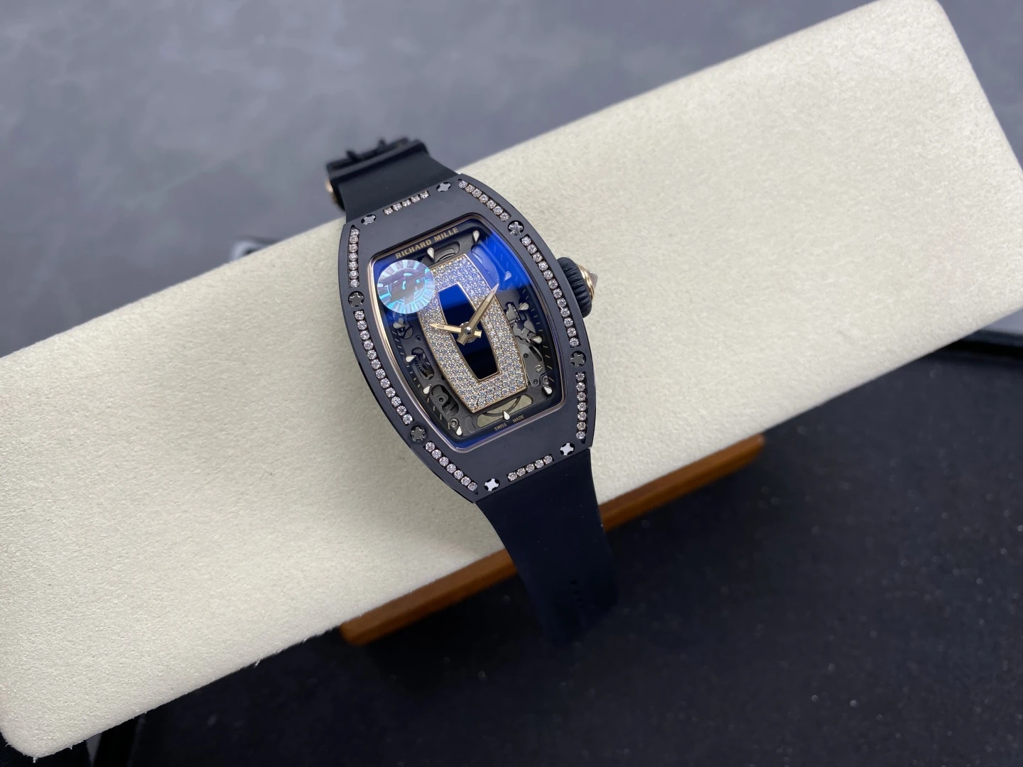 RICHARD MILLE RM07 Ladies Black Ceramic Diamonds Bezel ZF 1:1 Best Edition Black Dial on Black Rubber Strap CRMA2 Clone 26 cec4bc3af93ec1a AMO Watch
