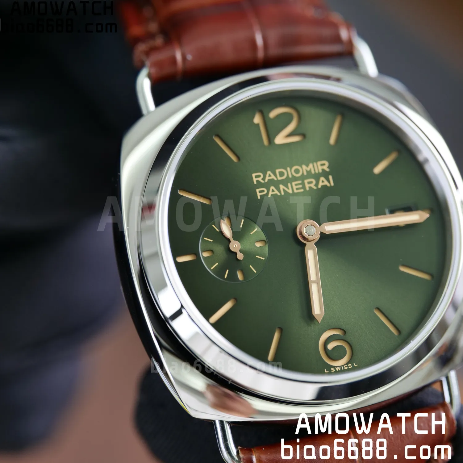 Panerai PAM1386 Y Radiomir TTF 1:1 Best Edition Green Dial on Brown Leather Strap P900 78 d5f2247d0c5cd40 AMO Watch