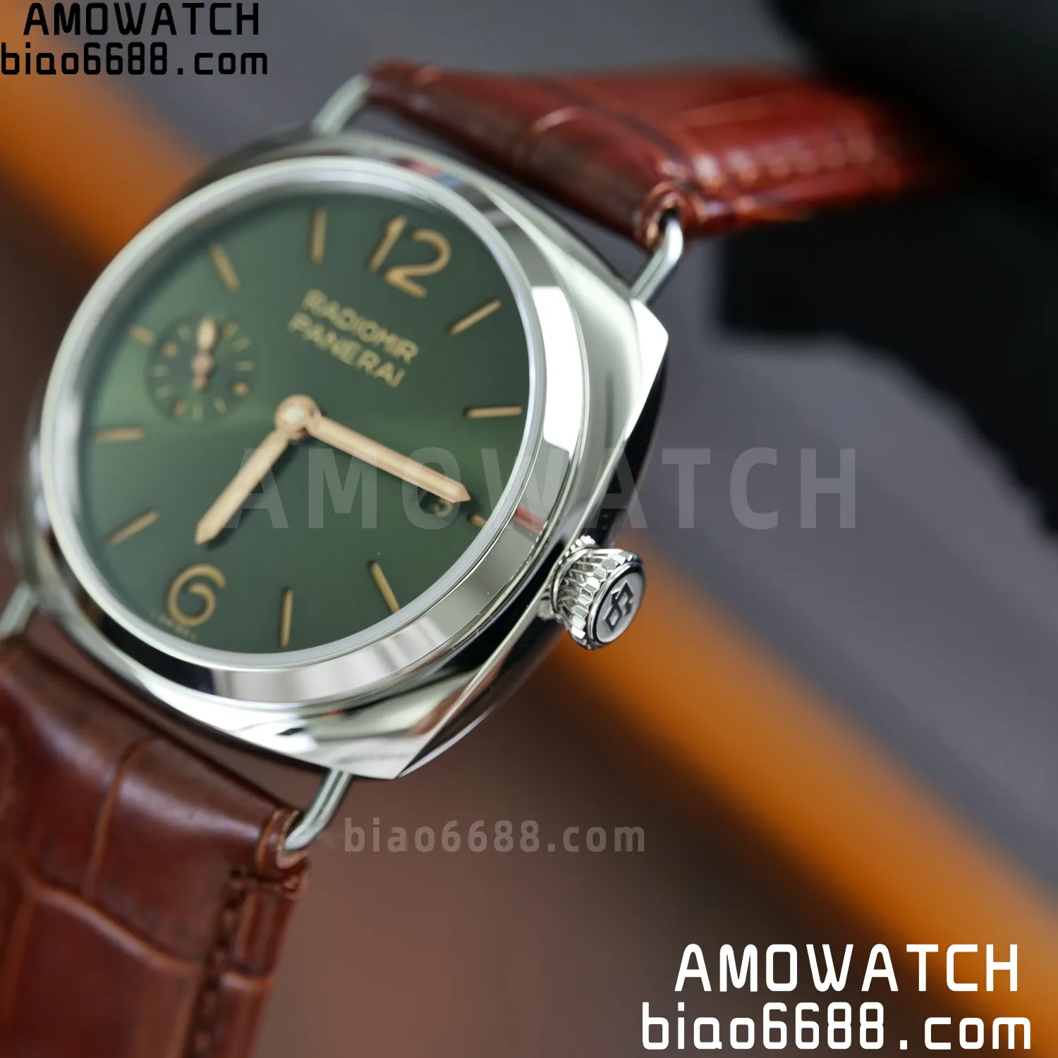 Panerai PAM1386 Y Radiomir TTF 1:1 Best Edition Green Dial on Brown Leather Strap P900 70 d9b07917623eb6c AMO Watch