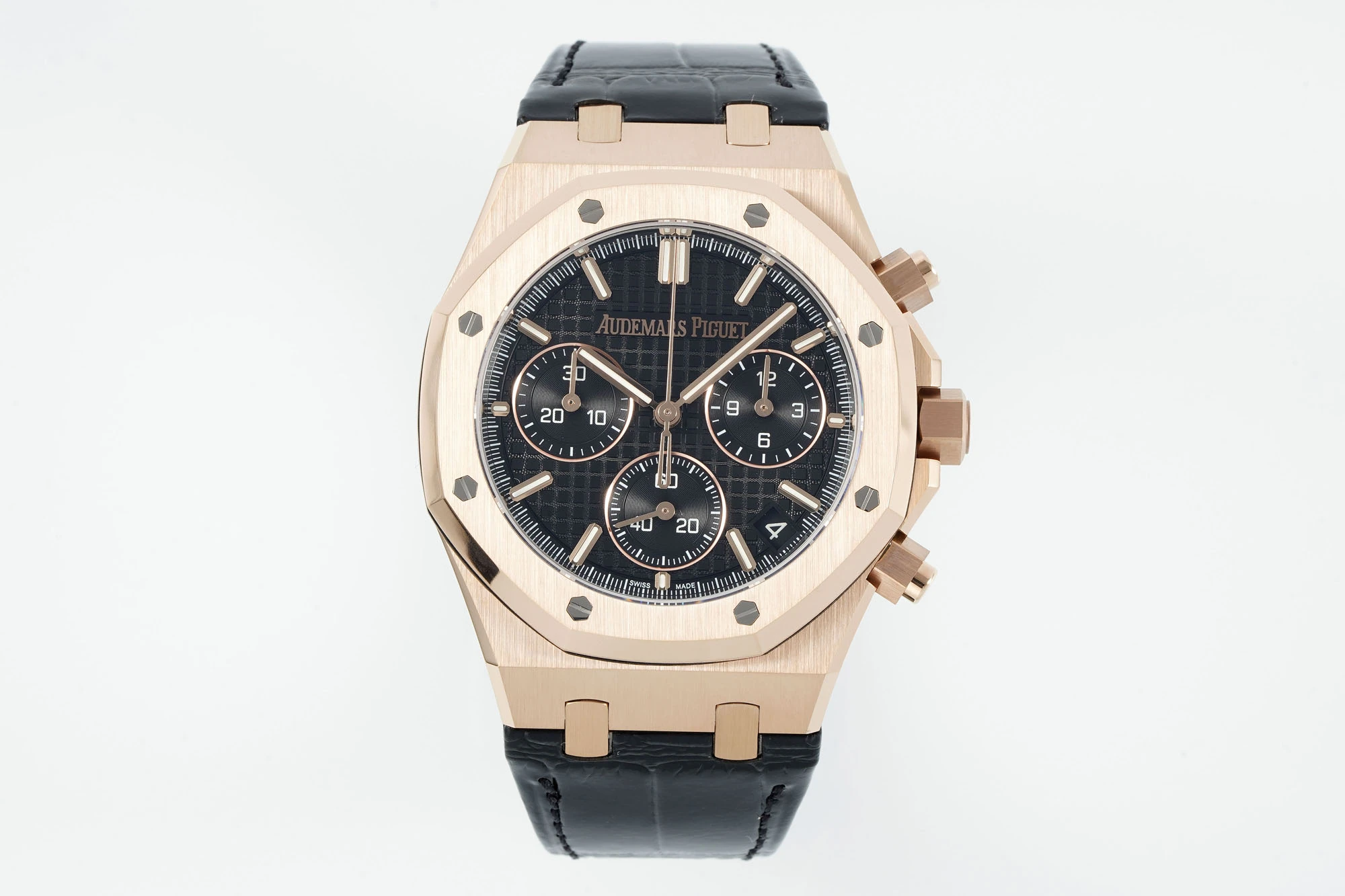 AP Royal Oak Chrono 26240 RG DDF 1:1 Best Edition Black Dial on Black Leather Strap DD4401 Super Clone Weight (SW Dial) 19 e071823c21e1d91 AMO Watch