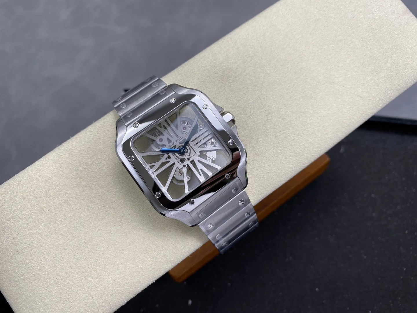 Cartier Santos Skeleton SS RICH 1:1 Best Edition Skeleton Dial 9611MC Super Clone 38 e191aedc5d27978 AMO Watch