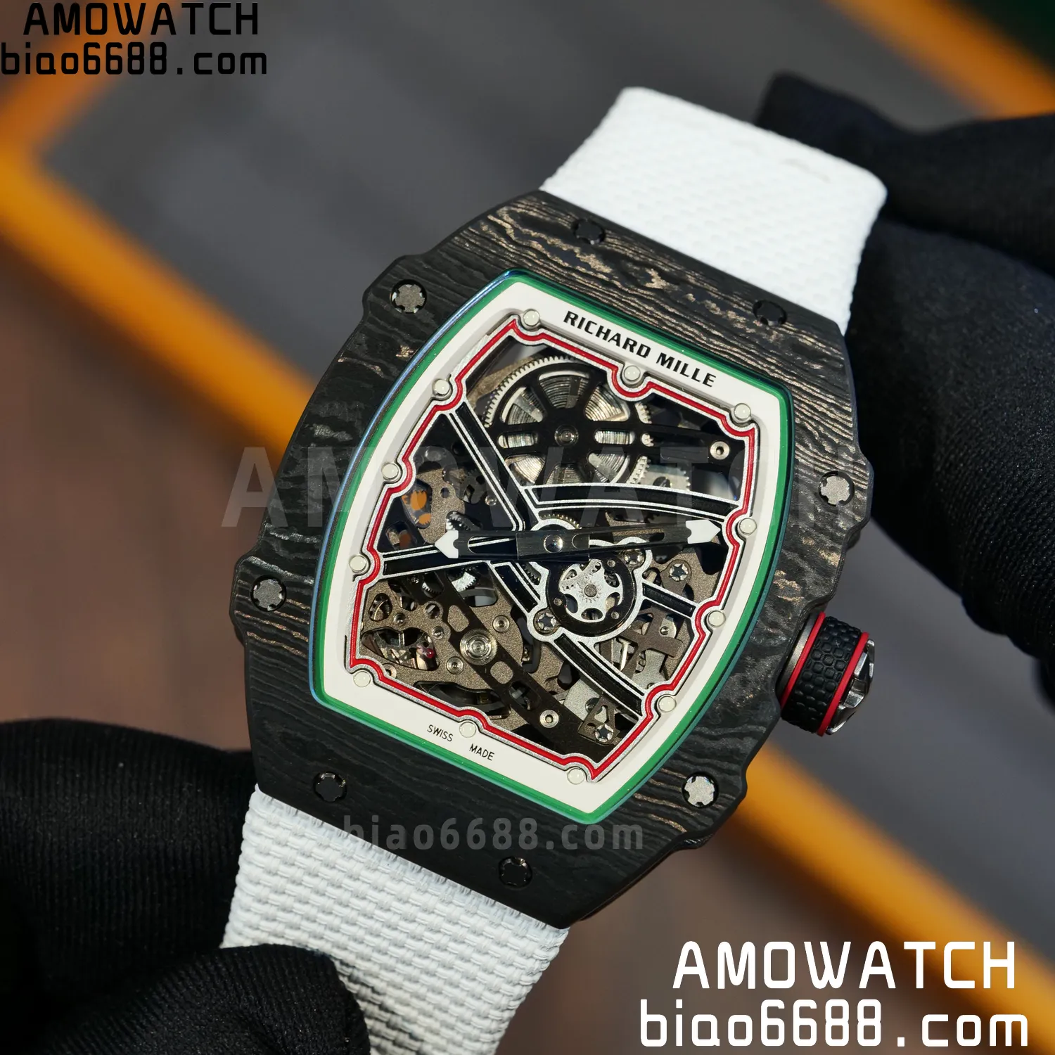 RICHARD MILLE RM67-02 Black NTPT Best Edition Italy Dial on White Nylon strap CRMA7 Clone V9 93 e49d2f757ac1ca8 阿默表行AmoWatch