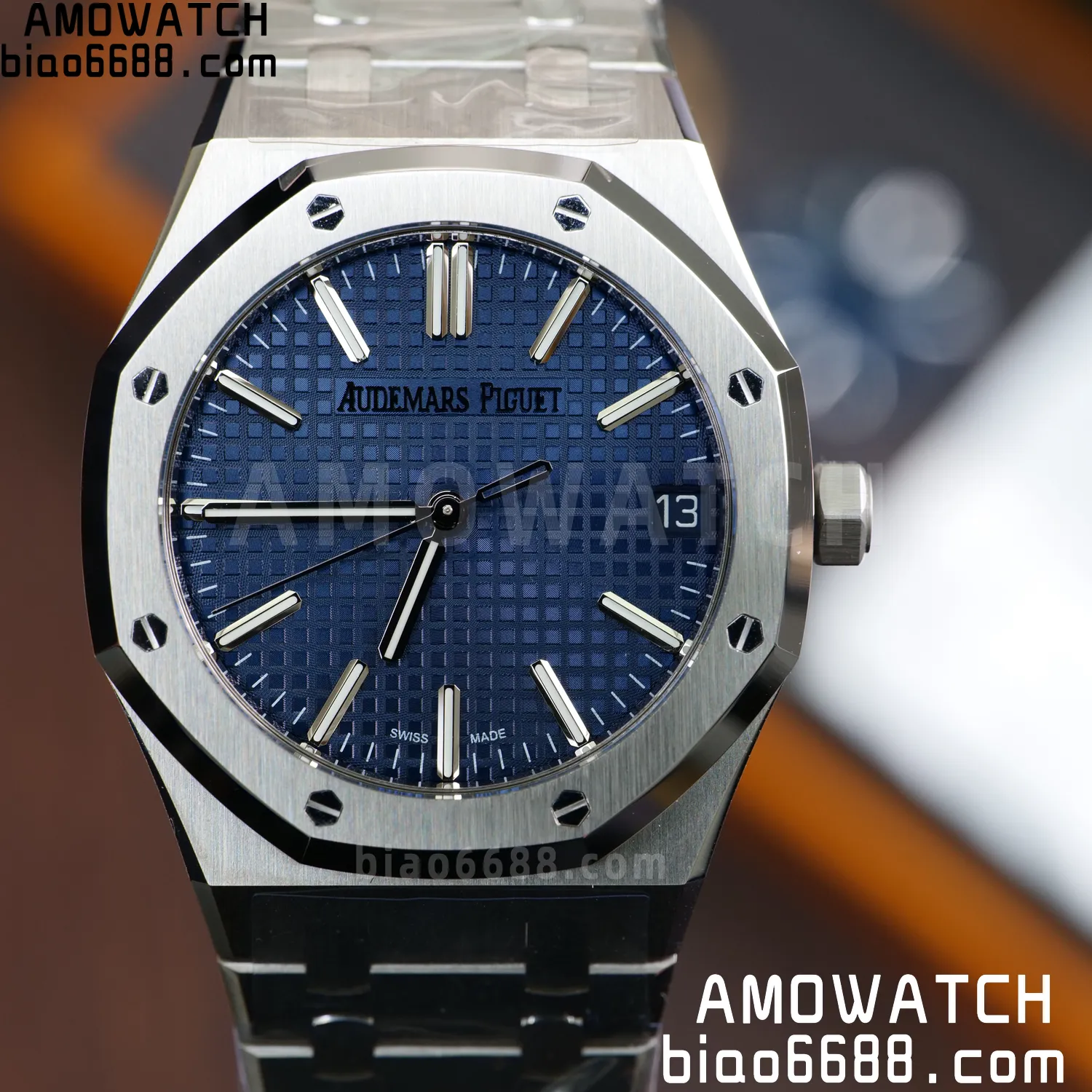 Custom Made AP Royal Oak 15510 SS TOP Factory (SW Factory Blue Dial、 DEEP Crystal、18K solid rotor、Gold-plated screws) 78 e64f3386da2f553 阿默表行AmoWatch