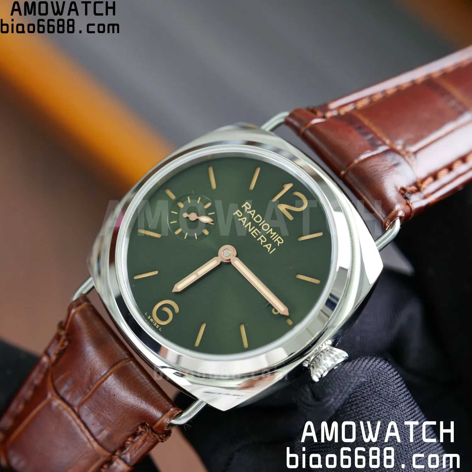 Panerai PAM1386 Y Radiomir TTF 1:1 Best Edition Green Dial on Brown Leather Strap P900 72 e6c7225869f6dd2 AMO Watch