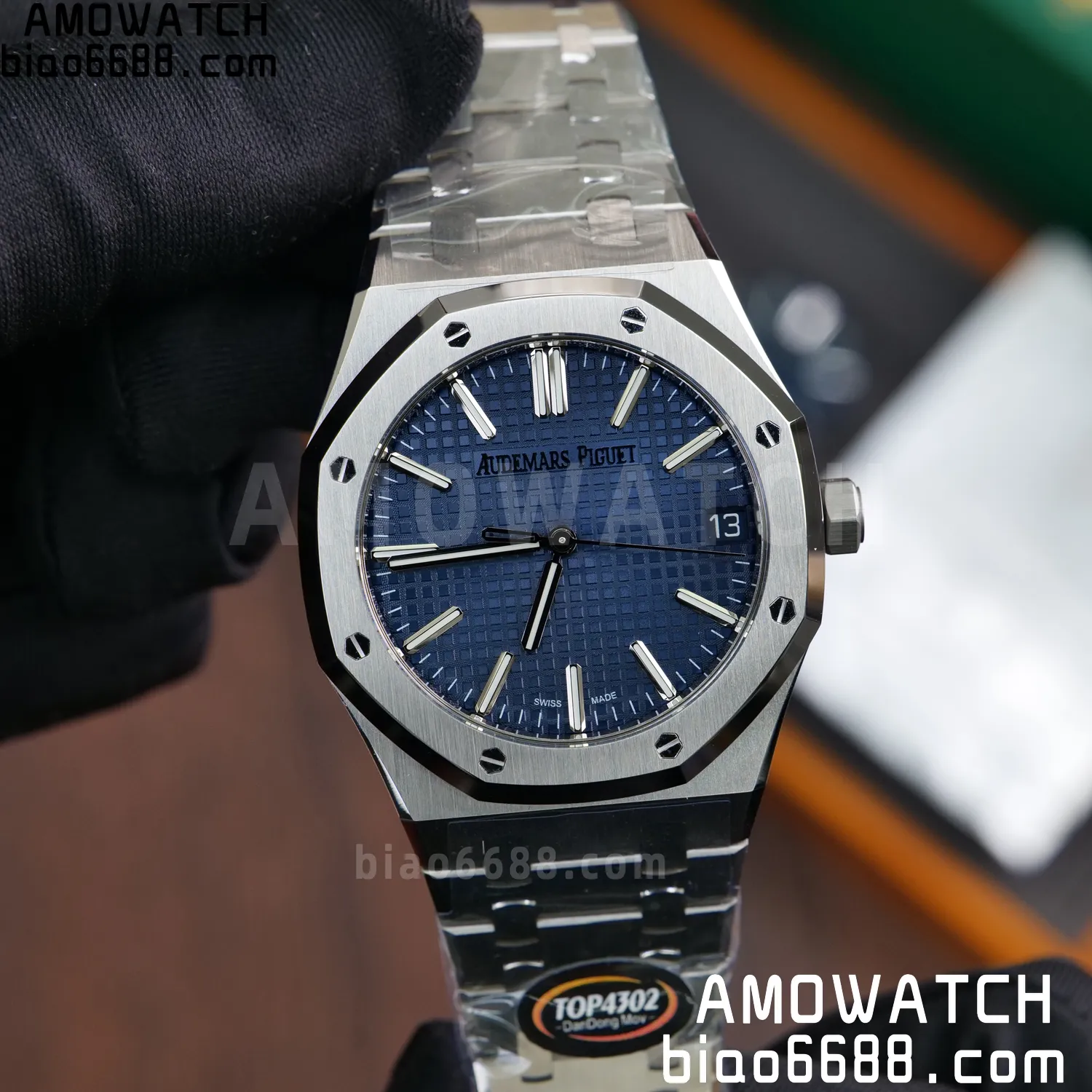 Custom Made AP Royal Oak 15510 SS TOP Factory (SW Factory Blue Dial、 DEEP Crystal、18K solid rotor、Gold-plated screws) 73 e8053a7d042d3ec 阿默表行AmoWatch