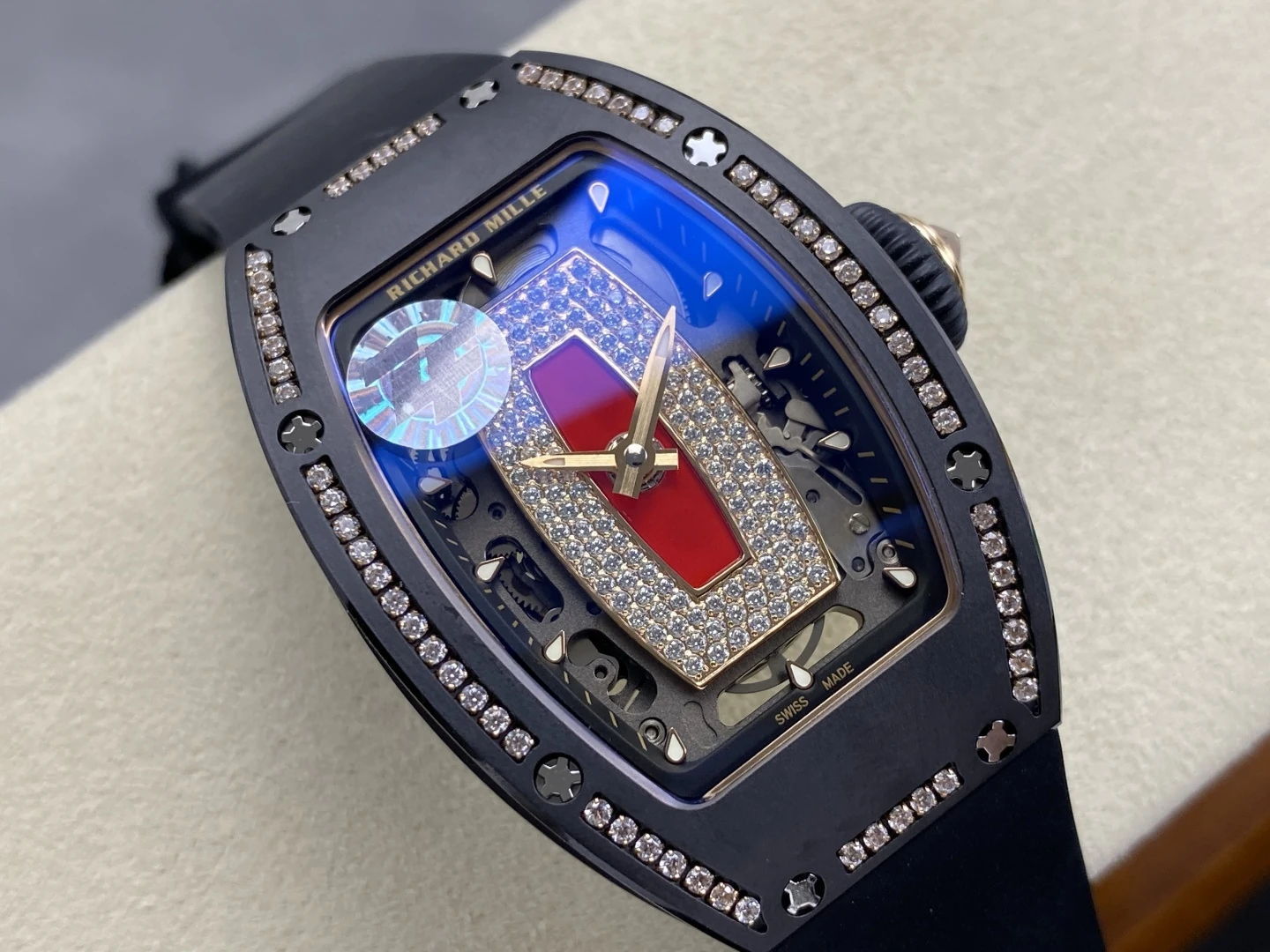 RICHARD MILLE RM07 Ladies Black Ceramic Diamonds Bezel ZF 1:1 Best Edition Red Dial on Black Rubber Strap CRMA2 Clone 30 ec47c0e8575df3f 1 AMO Watch
