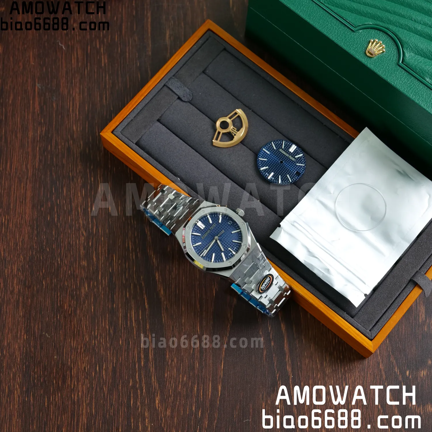 Custom Made AP Royal Oak 15510 SS TOP Factory (SW Factory Blue Dial、 DEEP Crystal、18K solid rotor、Gold-plated screws) 69 ed5f6adc8deea4d 阿默表行AmoWatch