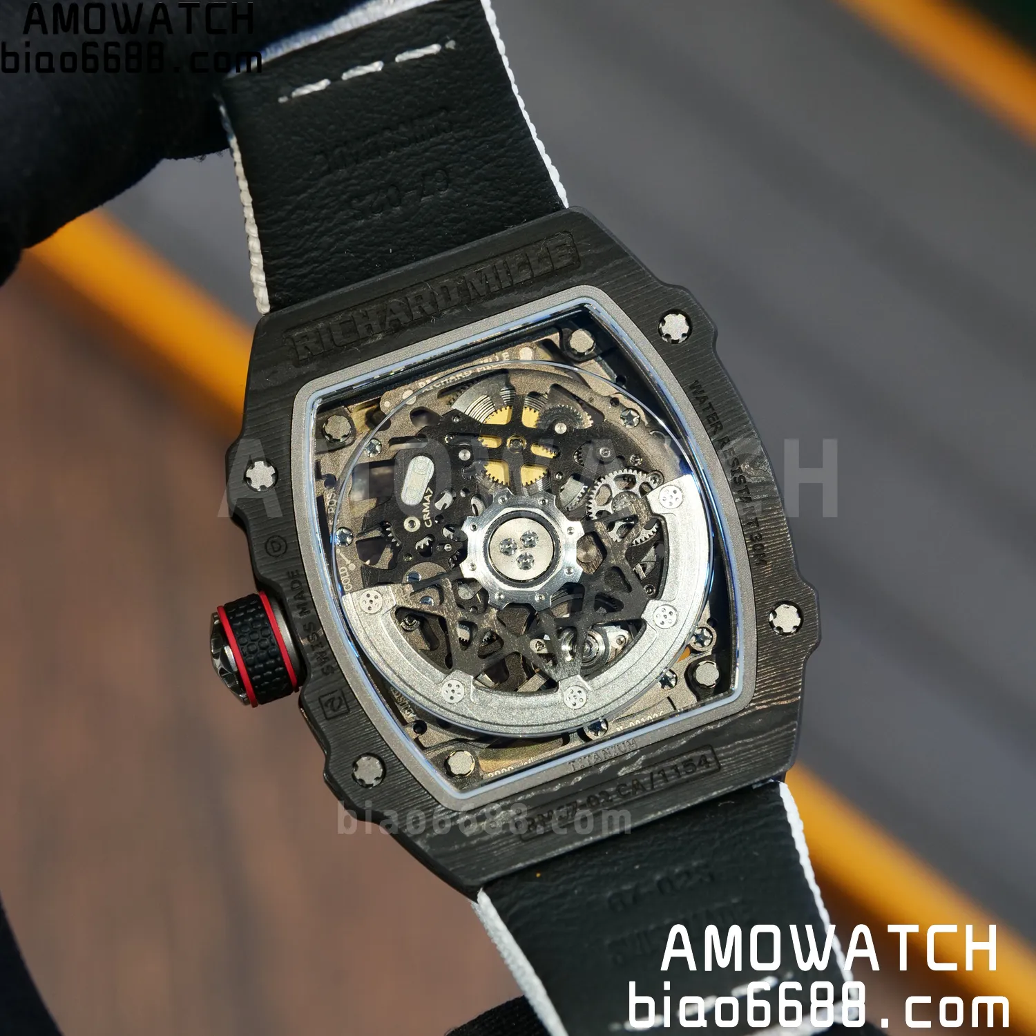 RICHARD MILLE RM67-02 Black NTPT Best Edition Italy Dial on White Nylon strap CRMA7 Clone V9 103 efaabdbc14f4b56 阿默表行AmoWatch