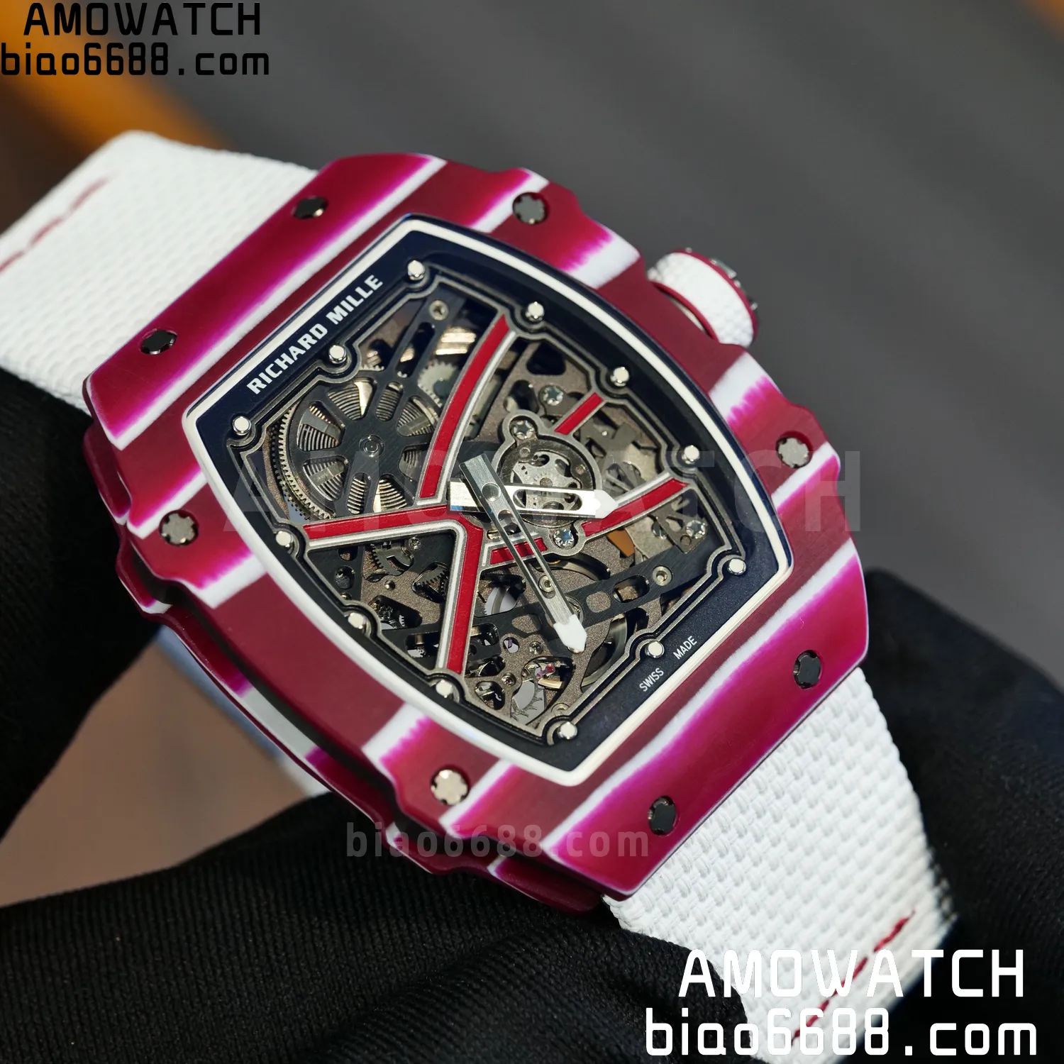 RICHARD MILLE RM67-02 Red NTPT Best Edition Qatar Dial on White Nylon strap CRMA7 Clone V9 71 fac96978263faf0 AMO Watch