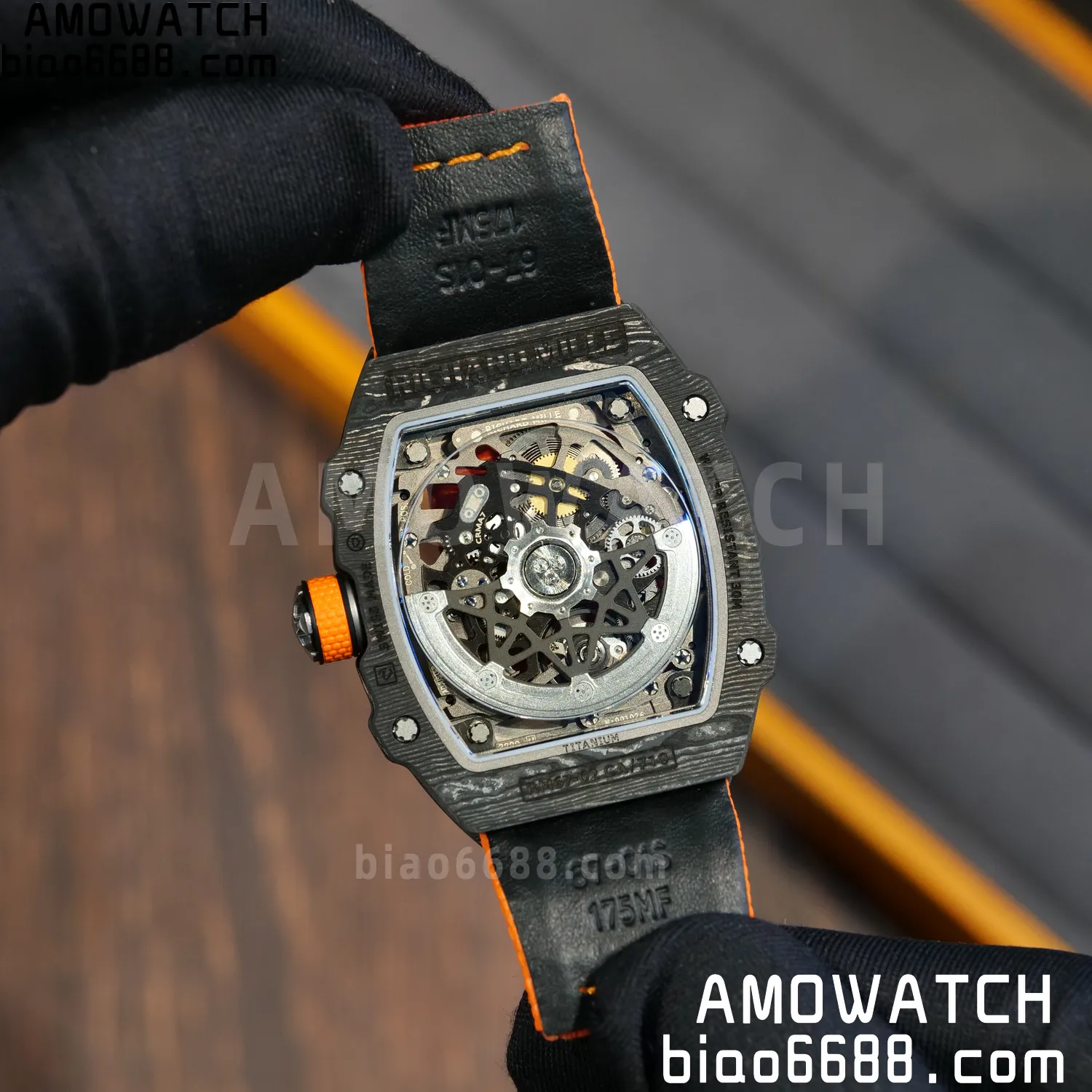 RICHARD MILLE RM67-02 Black NTPT Best Edition McLaren Dial on Orange Nylon strap CRMA7 Clone V9 84 fb0fdfa7cc8f5d4 AMO Watch