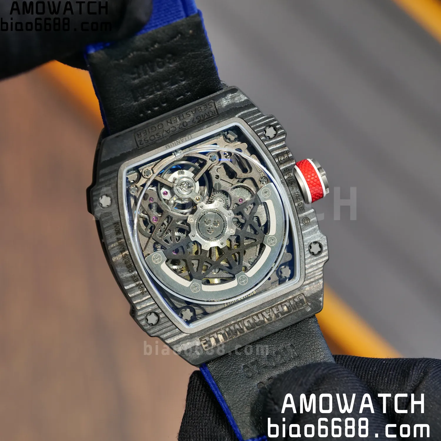 RICHARD MILLE RM67-02 Black NTPT Best Edition France Dial on Blue Nylon strap CRMA7 Clone V10 107 098c0814bd7fdc3 AMO Watch