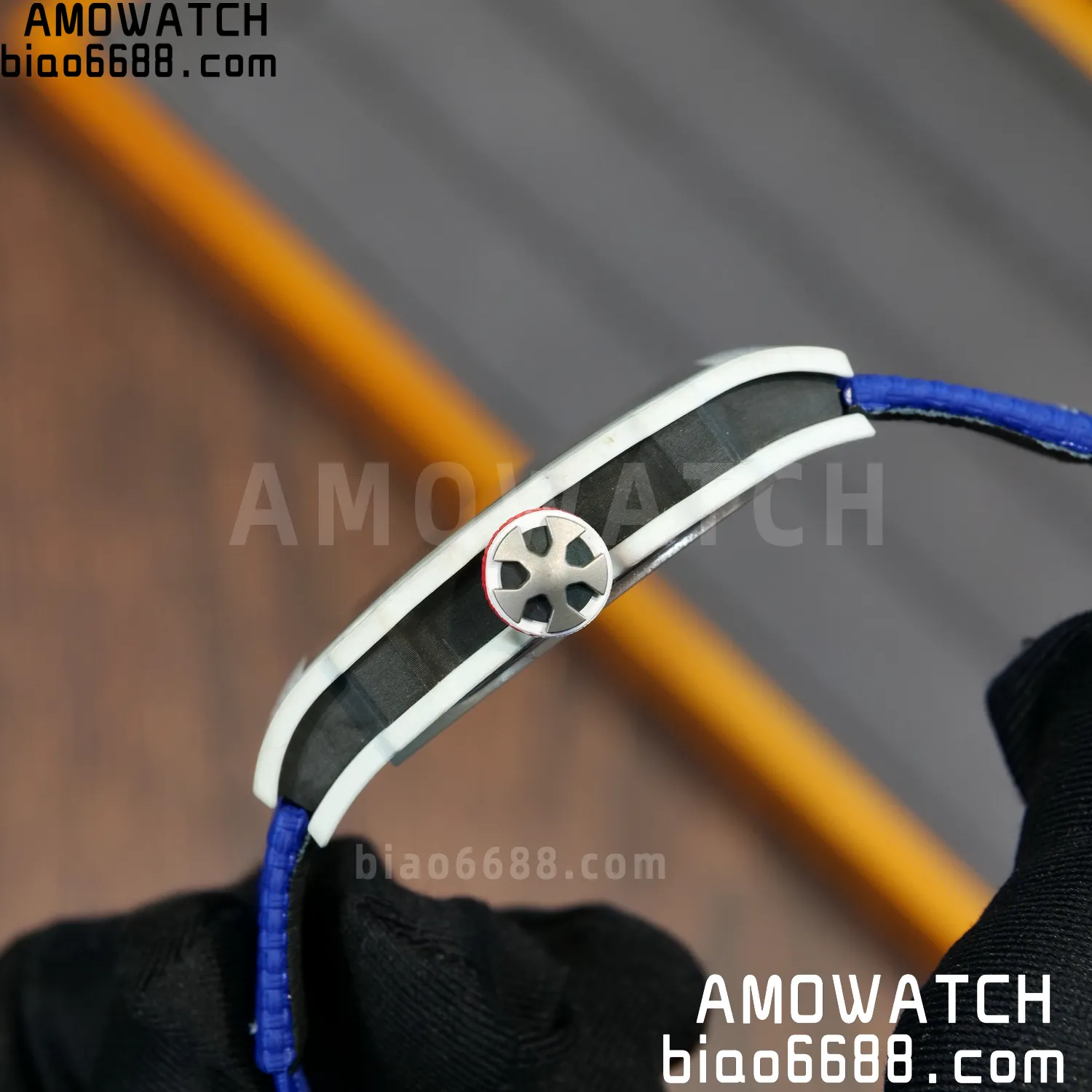 RICHARD MILLE RM67-02 White NTPT Best Edition France Dial on Blue Nylon strap CRMA7 Clone V10 86 0d8dd72b3c5eb3f AMO Watch