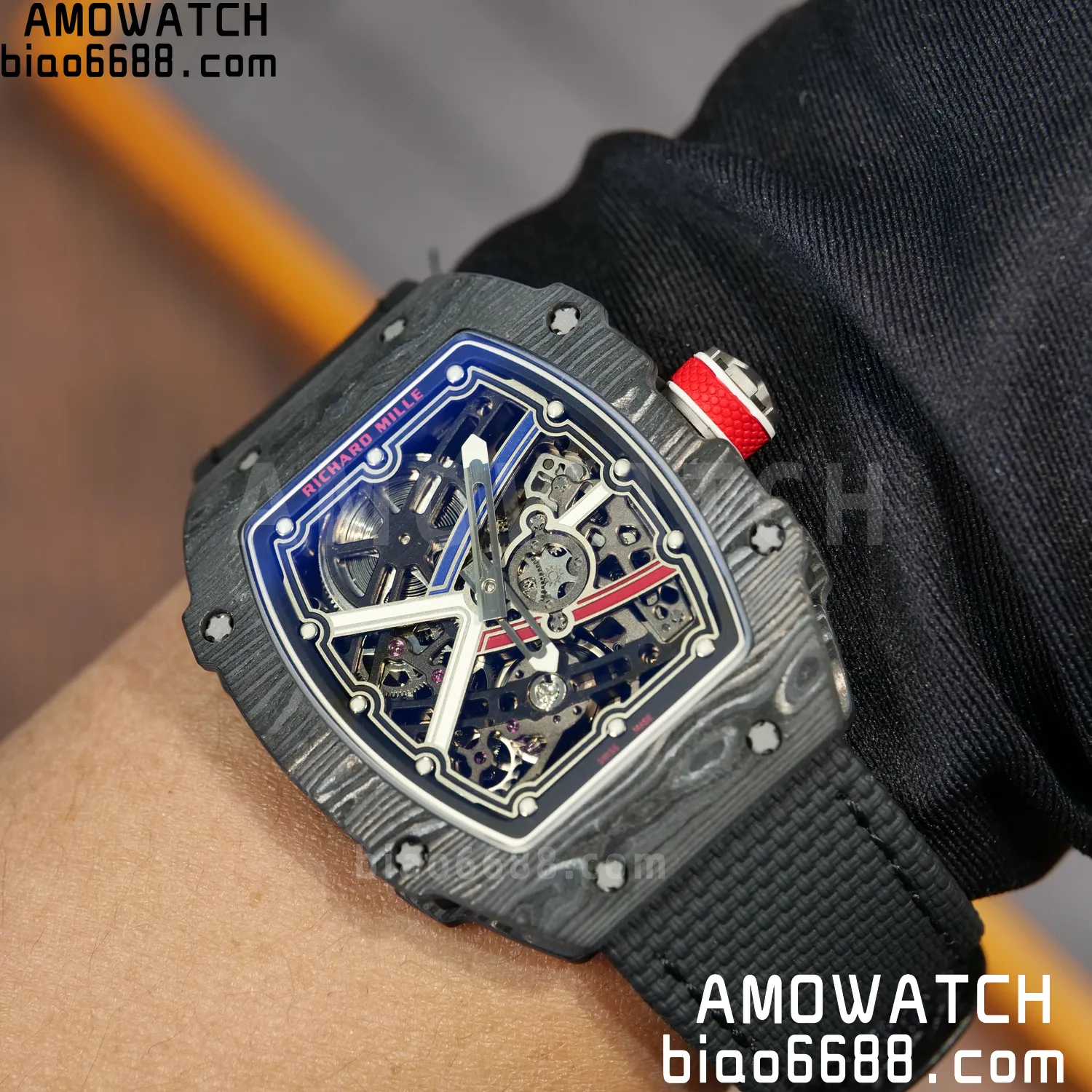 RICHARD MILLE RM67-02 Black NTPT Best Edition France Dial on Black Nylon strap CRMA7 Clone V10 113 10bcaa2aa9513cb AMO Watch