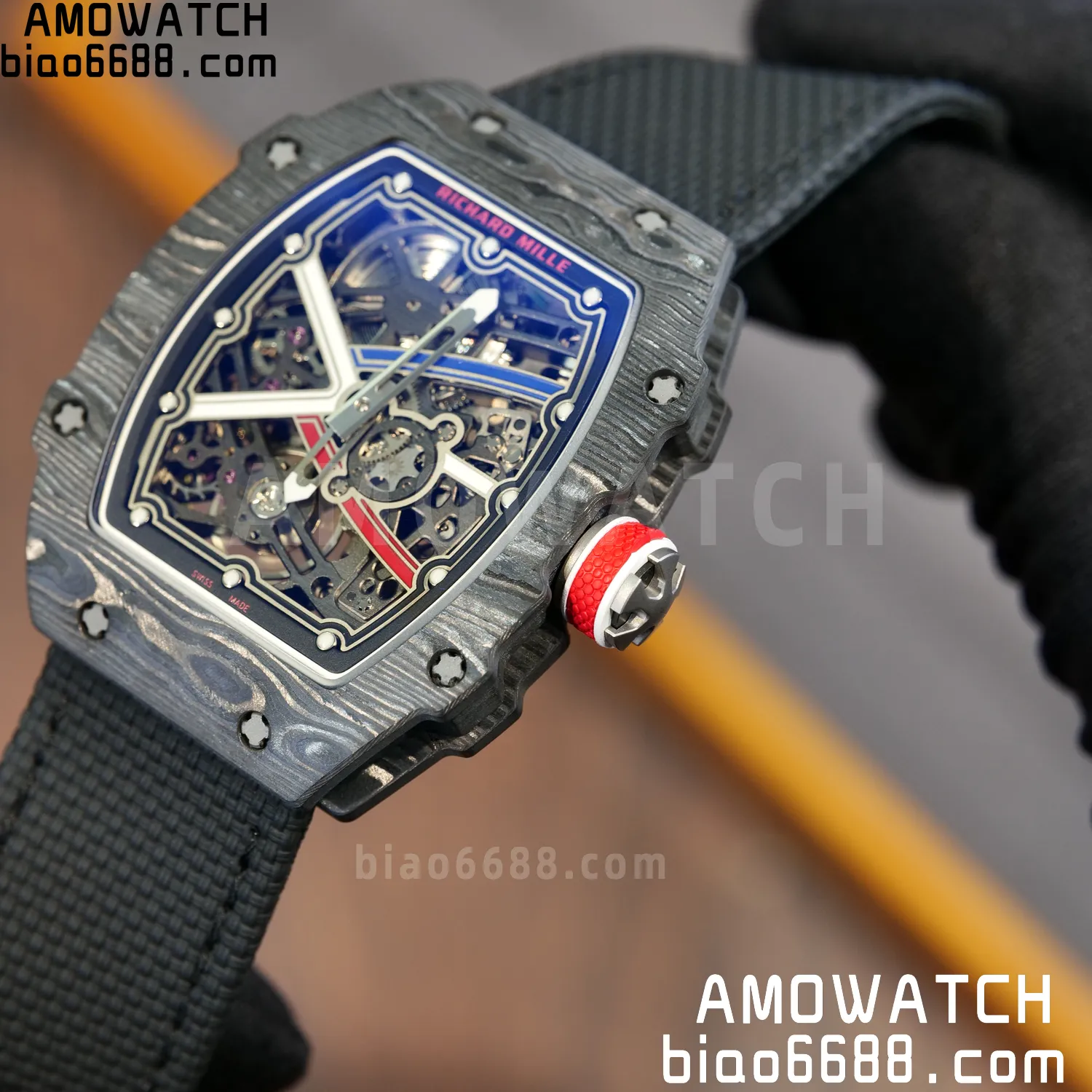 RICHARD MILLE RM67-02 Black NTPT Best Edition France Dial on Black Nylon strap CRMA7 Clone V10 90 1843bd3a62e8a44 AMO Watch