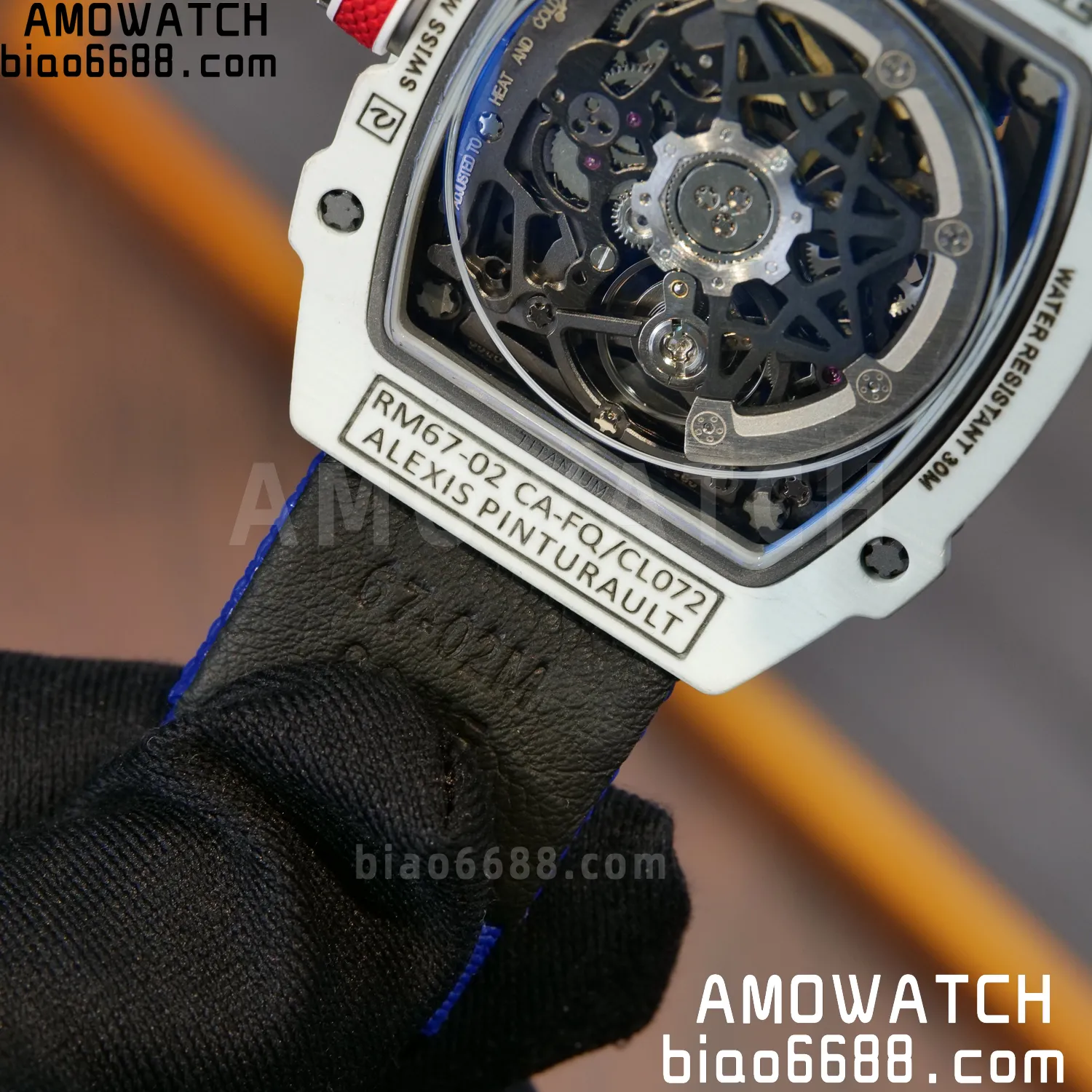 RICHARD MILLE RM67-02 White NTPT Best Edition France Dial on Blue Nylon strap CRMA7 Clone V10 102 268b732ac1aee71 AMO Watch