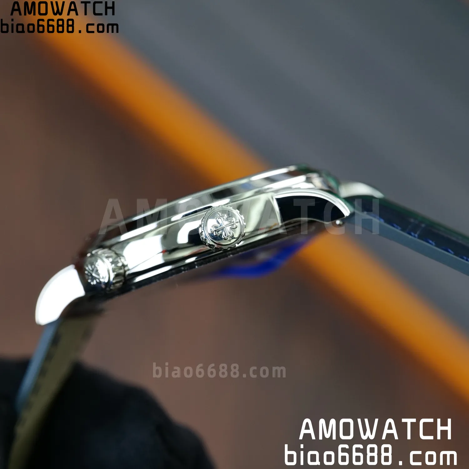 PP Grand Complications 6102 SS PPF 1:1 Best Edition Blue Dial on Blue Leather Strap SA240 Super Clone 106 27856f4b7d1a561 AMO Watch