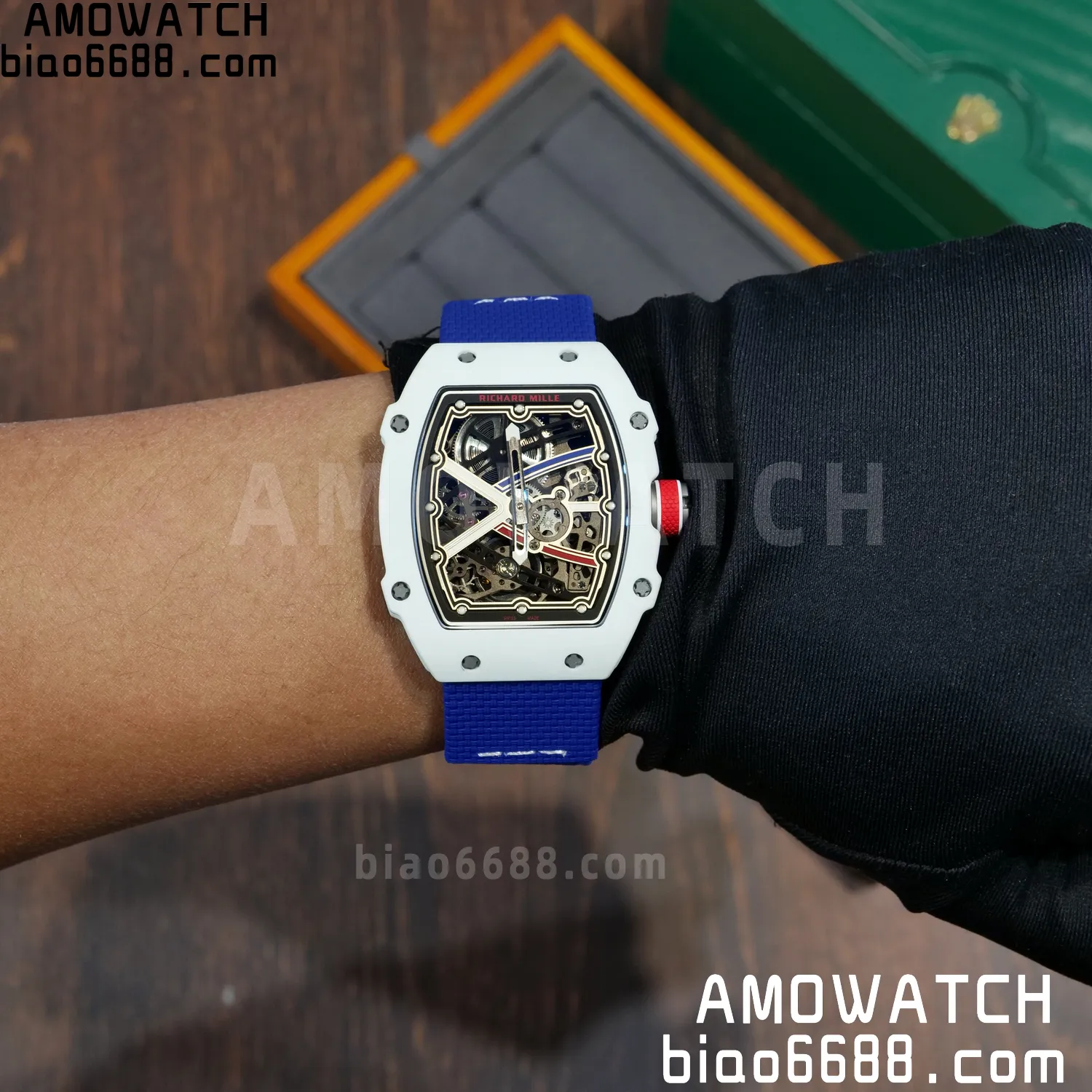 RICHARD MILLE RM67-02 White NTPT Best Edition France Dial on Blue Nylon strap CRMA7 Clone V10 105 2dc982484cb022d AMO Watch