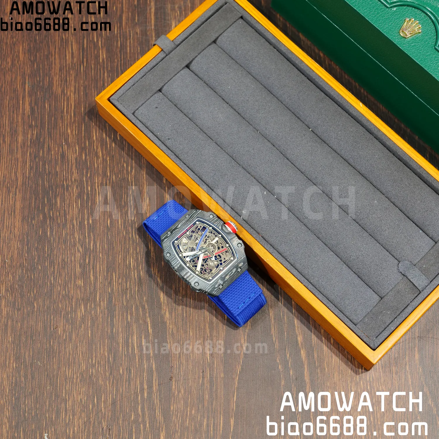 RICHARD MILLE RM67-02 Black NTPT Best Edition France Dial on Blue Nylon strap CRMA7 Clone V10 81 3136ed9f56b0057 AMO Watch