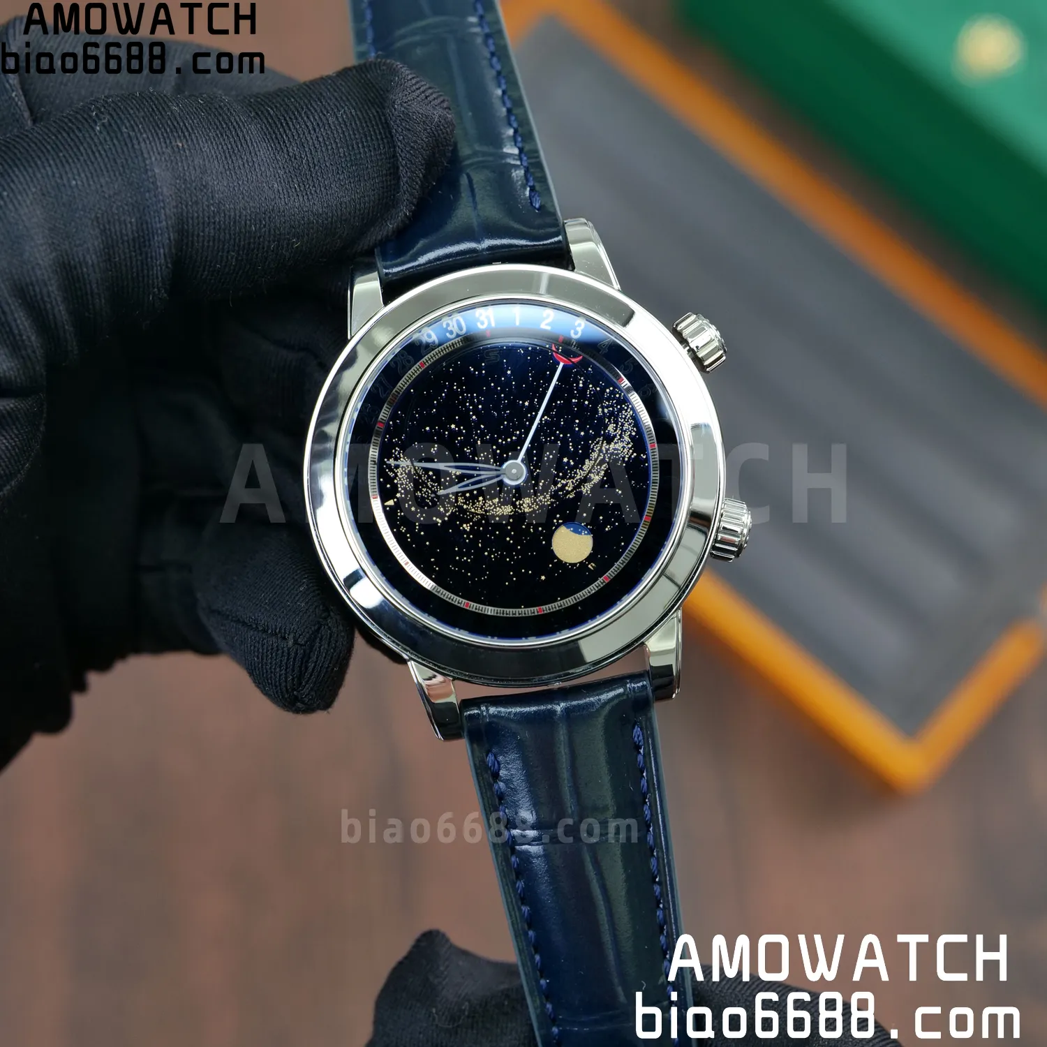 PP Grand Complications 6102 SS PPF 1:1 Best Edition Blue Dial on Blue Leather Strap SA240 Super Clone 98 34c3093b2da246a AMO Watch