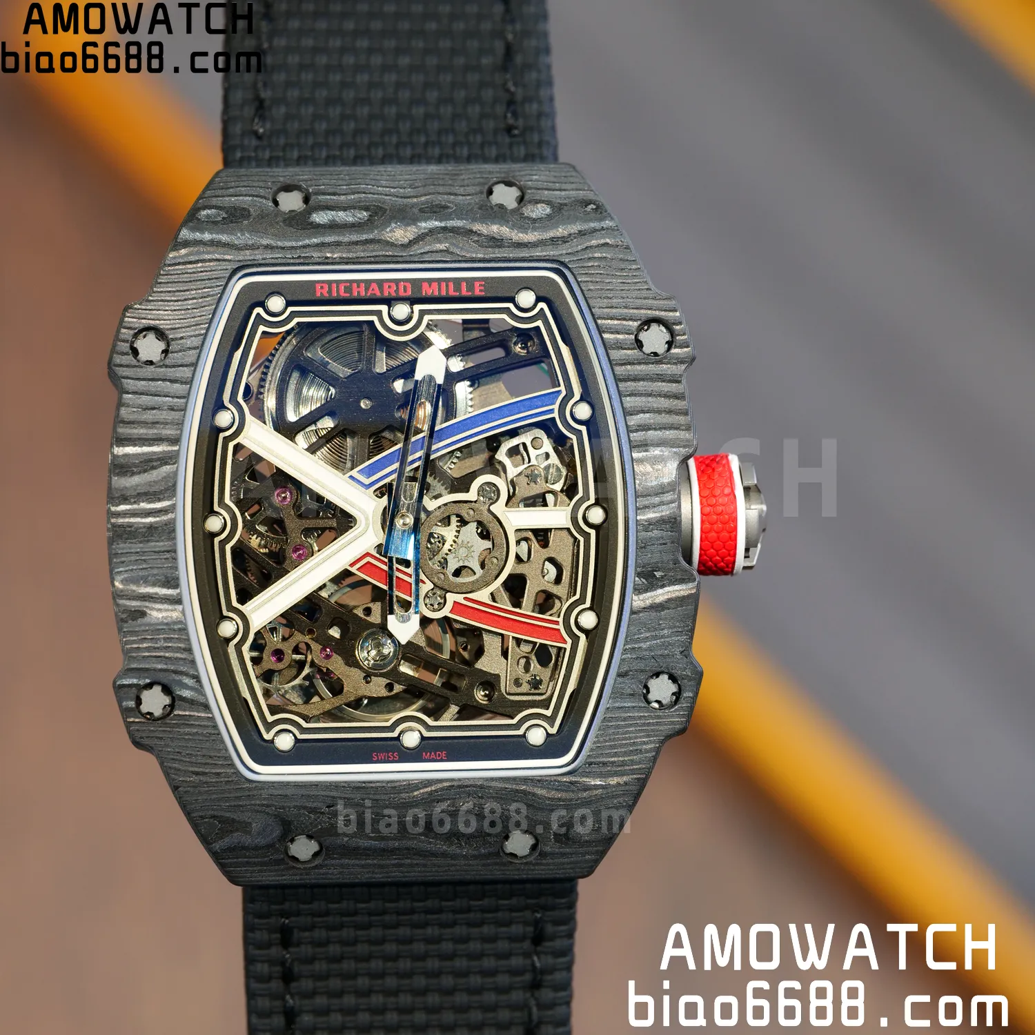 RICHARD MILLE RM67-02 Black NTPT Best Edition France Dial on Black Nylon strap CRMA7 Clone V10 86 38154bf9eac2033 AMO Watch