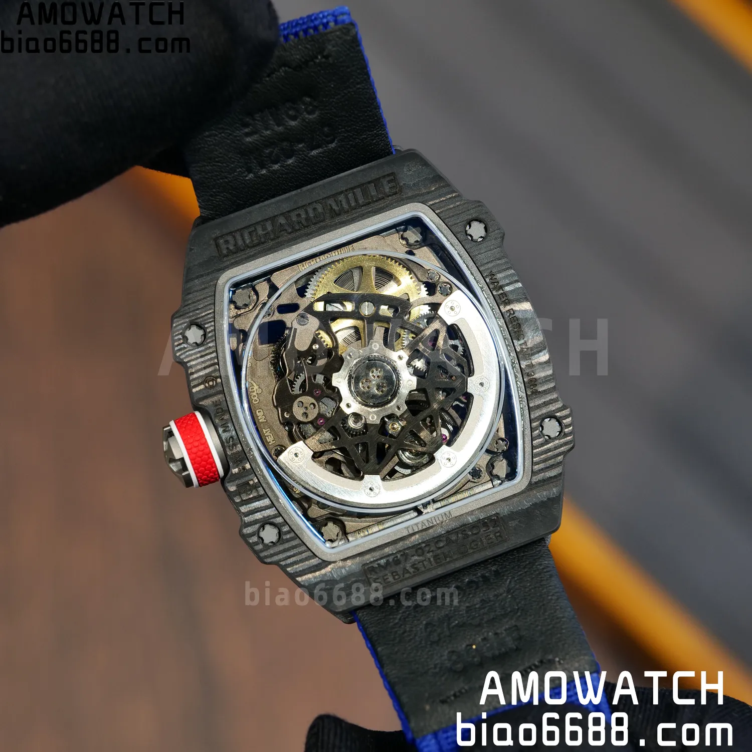 RICHARD MILLE RM67-02 Black NTPT Best Edition France Dial on Blue Nylon strap CRMA7 Clone V10 106 3b4fec334ca97e2 AMO Watch