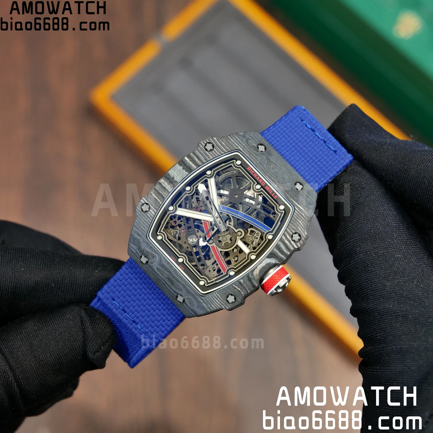 RICHARD MILLE RM67-02 Black NTPT Best Edition France Dial on Blue Nylon strap CRMA7 Clone V10 85 3f62b042241ba00 AMO Watch