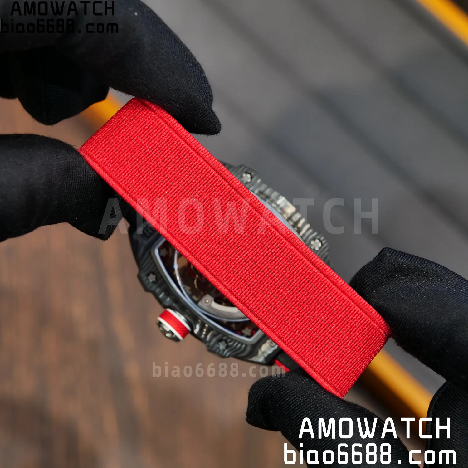 RICHARD MILLE RM67-02 Black NTPT Best Edition Norway Dial on Red Nylon strap CRMA7 Clone V10 110 4940a8b7215b6cf AMO Watch