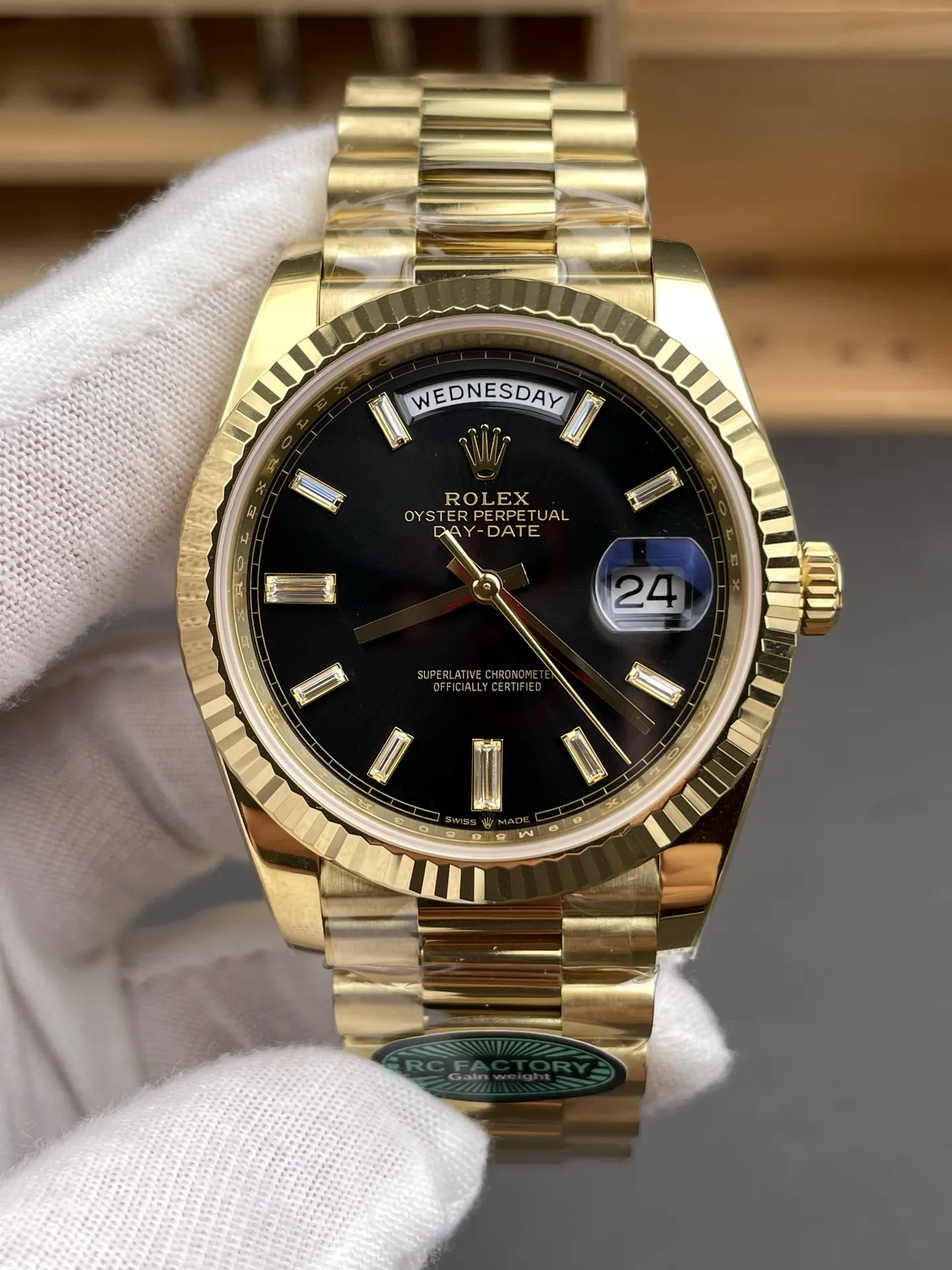 Rolex Day Date 40 YG 228238 RCF 1:1 Best Edition Black Dial on President Bracelet VR3255 (211g) 25 4a638e813a0e63e AMO Watch