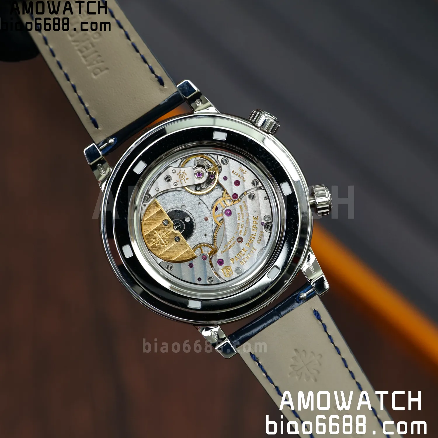 PP Grand Complications 6102 SS PPF 1:1 Best Edition Blue Dial on Blue Leather Strap SA240 Super Clone 121 5a3aa2761691858 AMO Watch