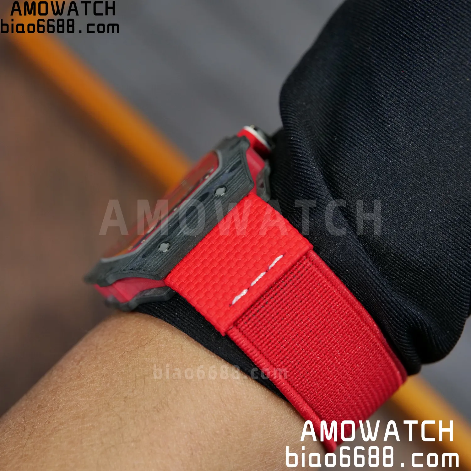 RICHARD MILLE RM67-02 Black NTPT Best Edition Norway Dial on Red Nylon strap CRMA7 Clone V10 116 5b44ebd6e382e79 AMO Watch