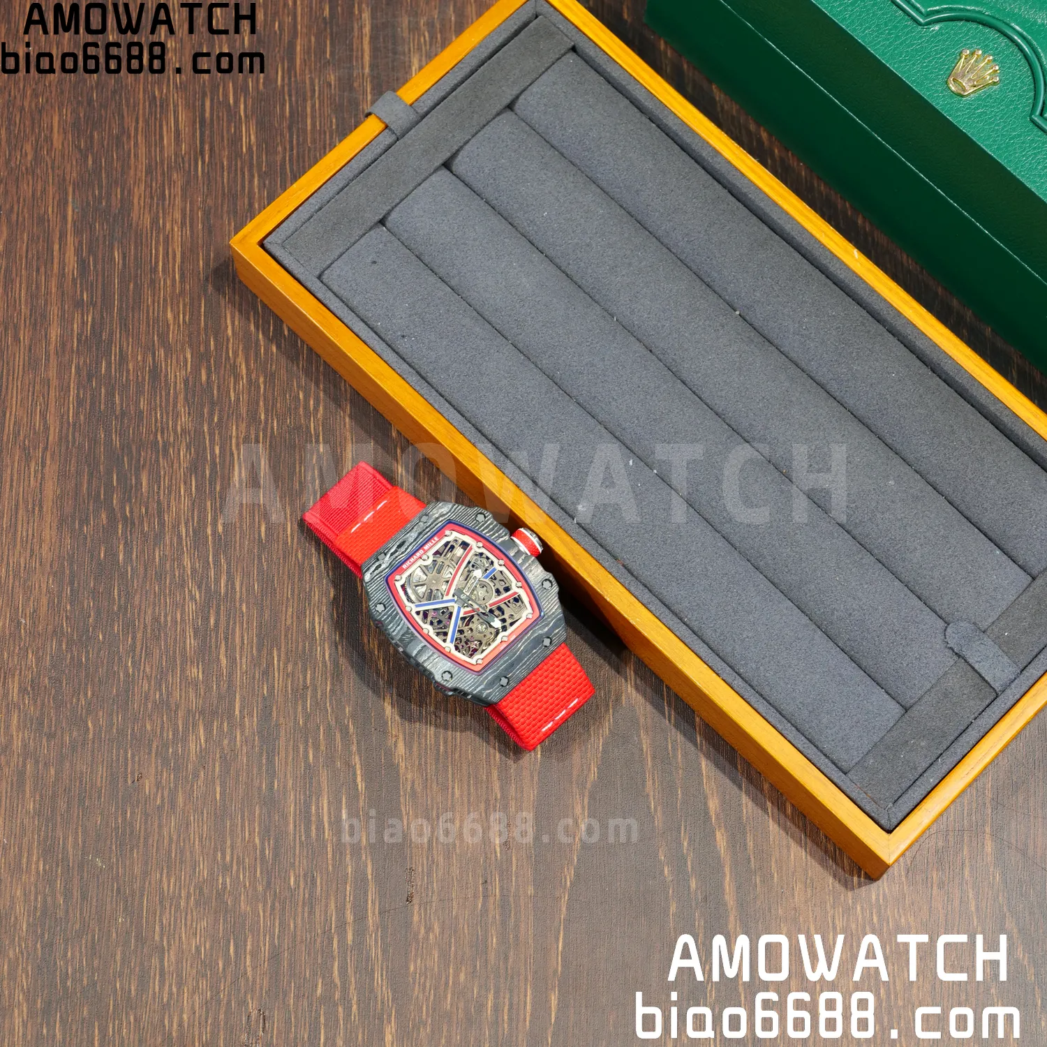 RICHARD MILLE RM67-02 Black NTPT Best Edition Norway Dial on Red Nylon strap CRMA7 Clone V10 85 6a07a40dcbeea35 AMO Watch