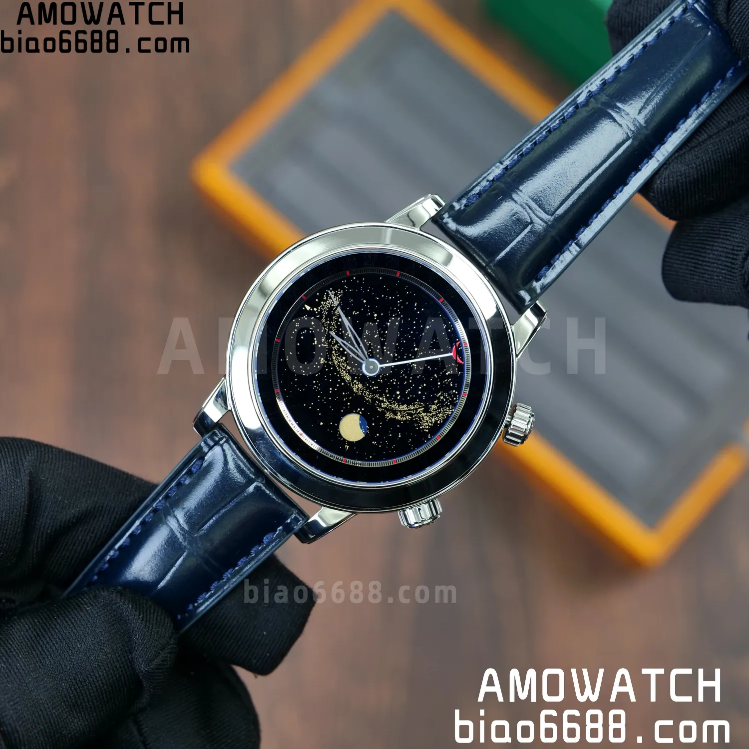 PP Grand Complications 6102 SS PPF 1:1 Best Edition Blue Dial on Blue Leather Strap SA240 Super Clone 99 6ef3a9116c3747b AMO Watch