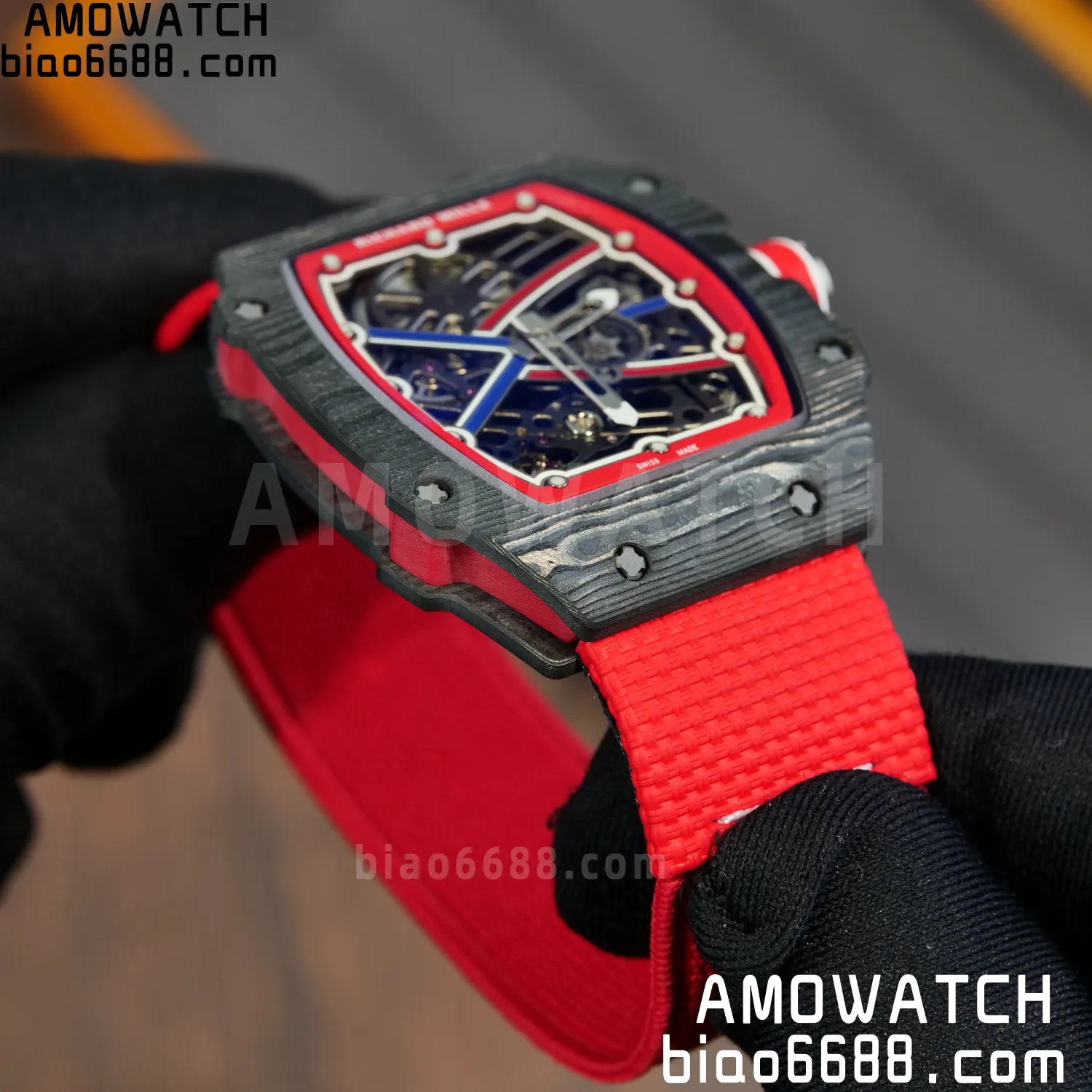 RICHARD MILLE RM67-02 Black NTPT Best Edition Norway Dial on Red Nylon strap CRMA7 Clone V10 95 730c6f35334459f AMO Watch