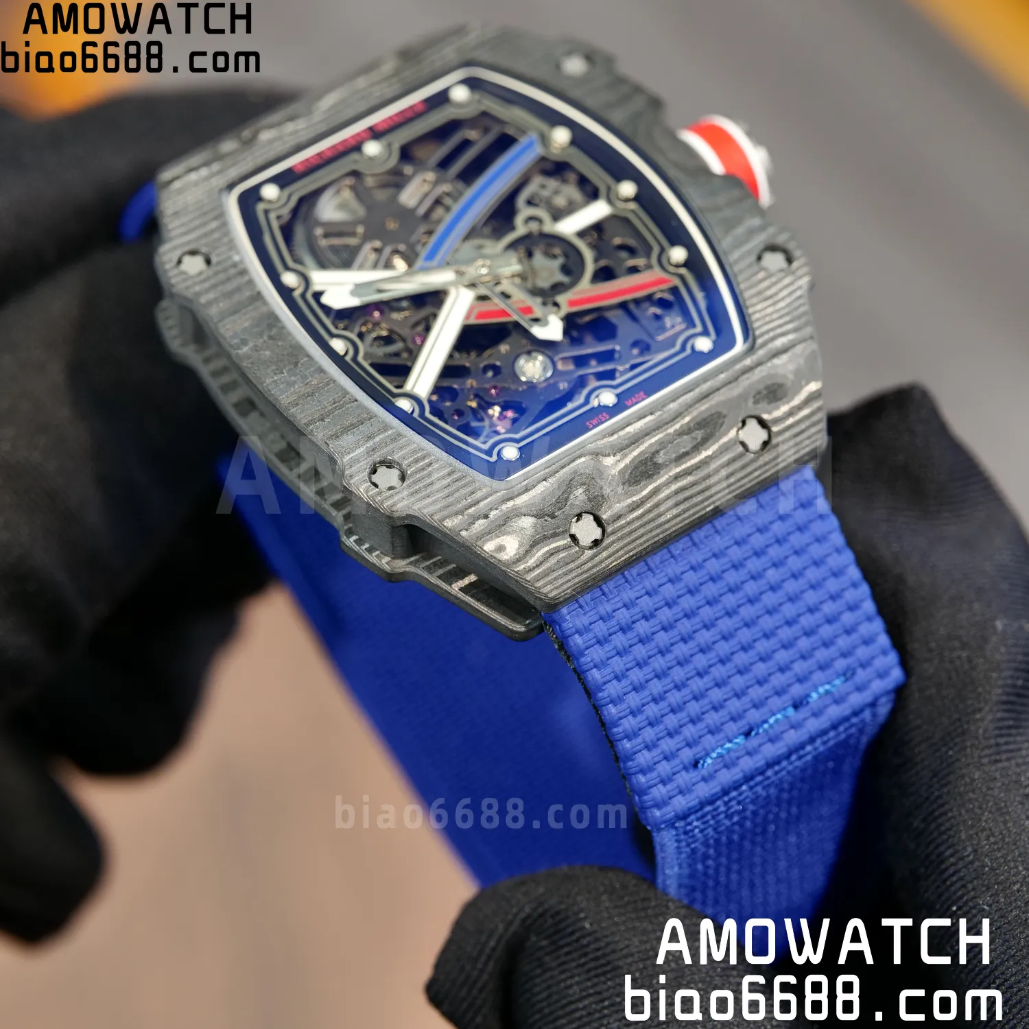 RICHARD MILLE RM67-02 Black NTPT Best Edition France Dial on Blue Nylon strap CRMA7 Clone V10 91 762ebf7b8d057d9 AMO Watch