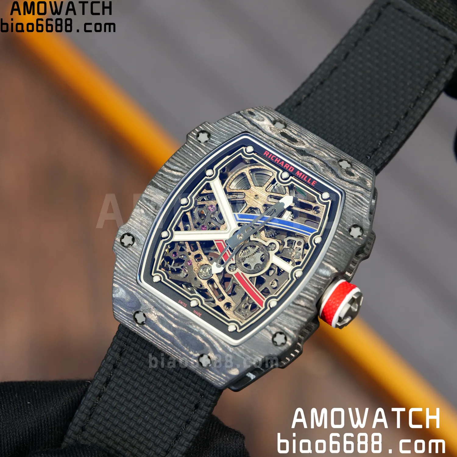 RICHARD MILLE RM67-02 Black NTPT Best Edition France Dial on Black Nylon strap CRMA7 Clone V10 96 7677e4113e19763 AMO Watch