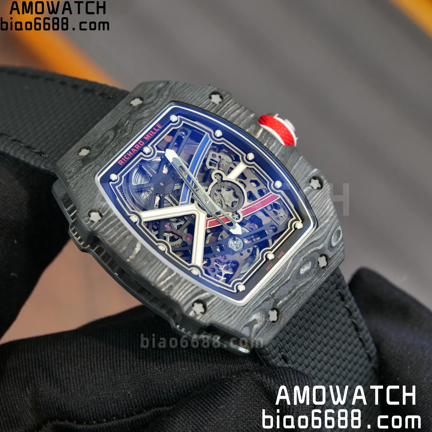 RICHARD MILLE RM67-02 Black NTPT Best Edition France Dial on Black Nylon strap CRMA7 Clone V10 91 7b11dc4ab337e46 AMO Watch