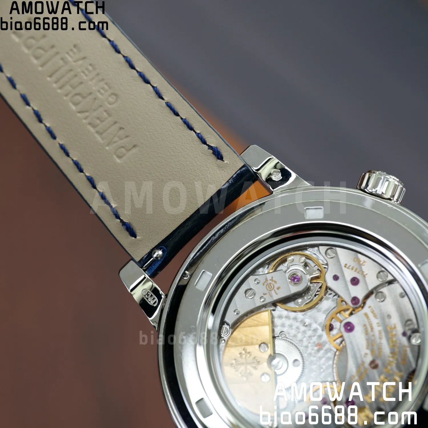 PP Grand Complications 6102 SS PPF 1:1 Best Edition Blue Dial on Blue Leather Strap SA240 Super Clone 127 82881a5b11f7d57 AMO Watch