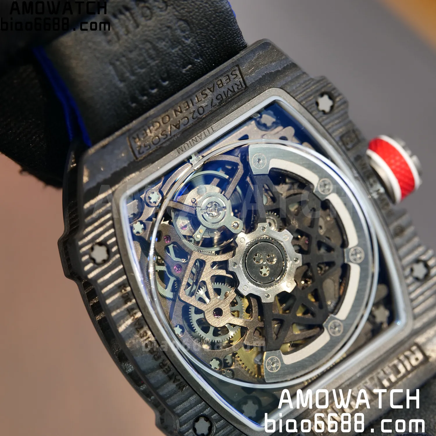 RICHARD MILLE RM67-02 Black NTPT Best Edition France Dial on Blue Nylon strap CRMA7 Clone V10 108 831cb6941bd15af AMO Watch