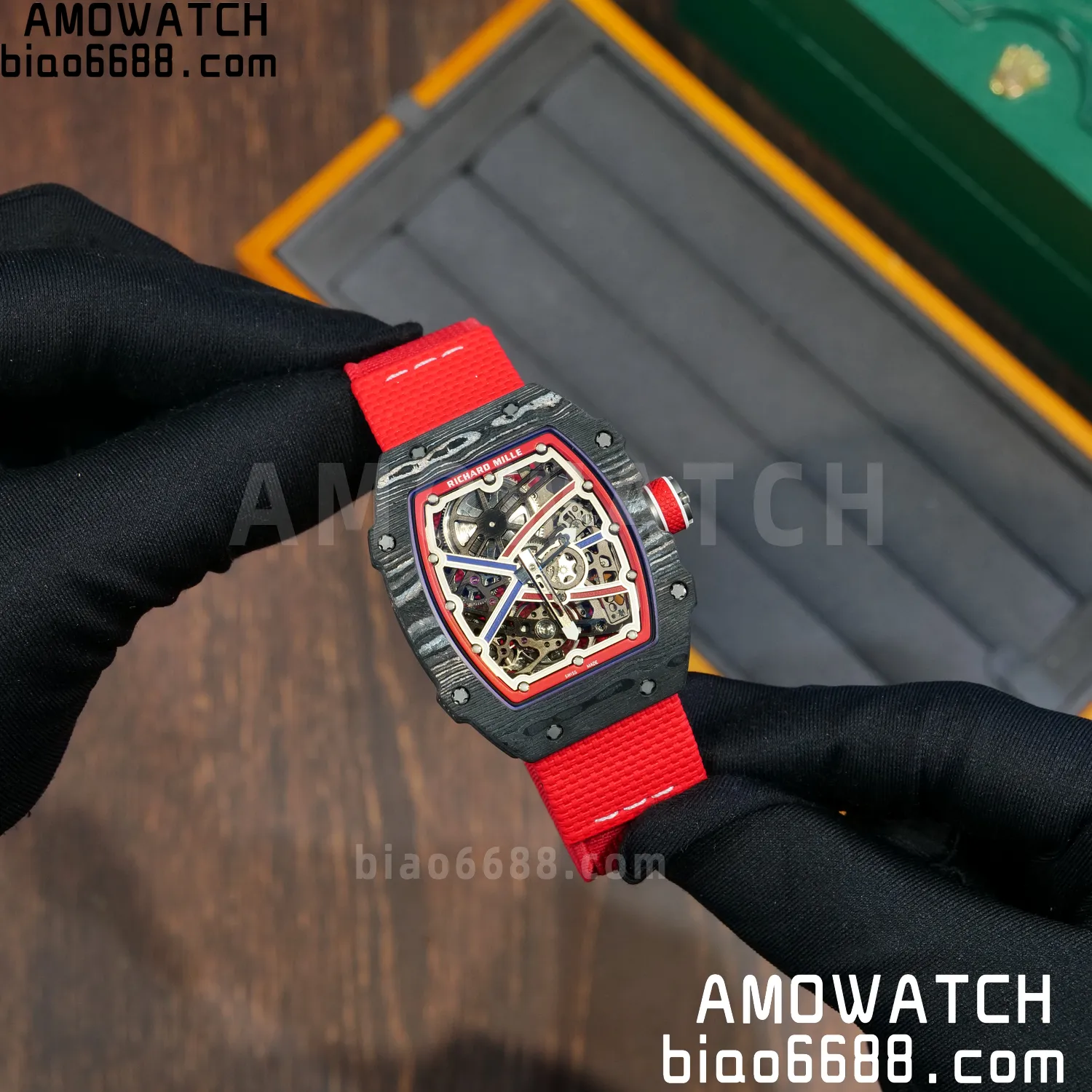 RICHARD MILLE RM67-02 Black NTPT Best Edition Norway Dial on Red Nylon strap CRMA7 Clone V10 86 839b85bbfea99fb AMO Watch