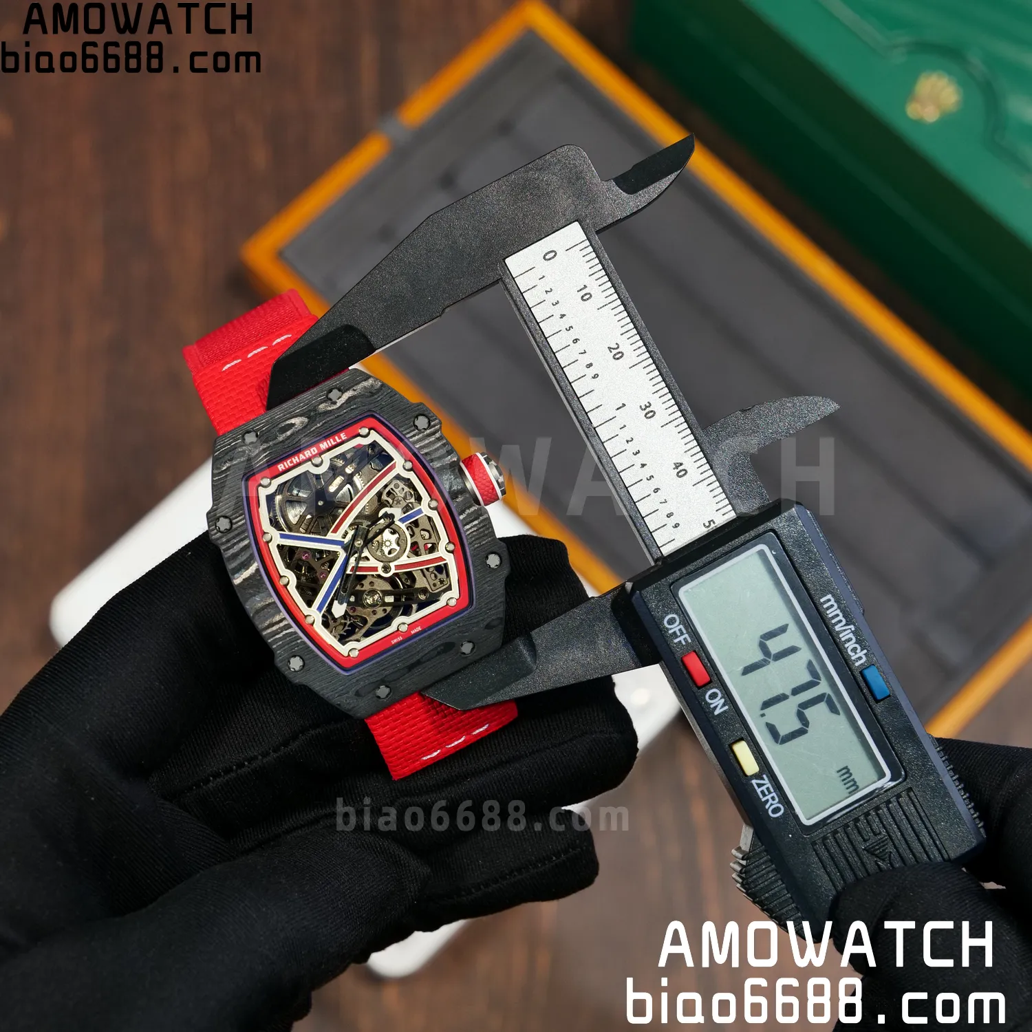 RICHARD MILLE RM67-02 Black NTPT Best Edition Norway Dial on Red Nylon strap CRMA7 Clone V10 84 8f403c3eb356991 AMO Watch
